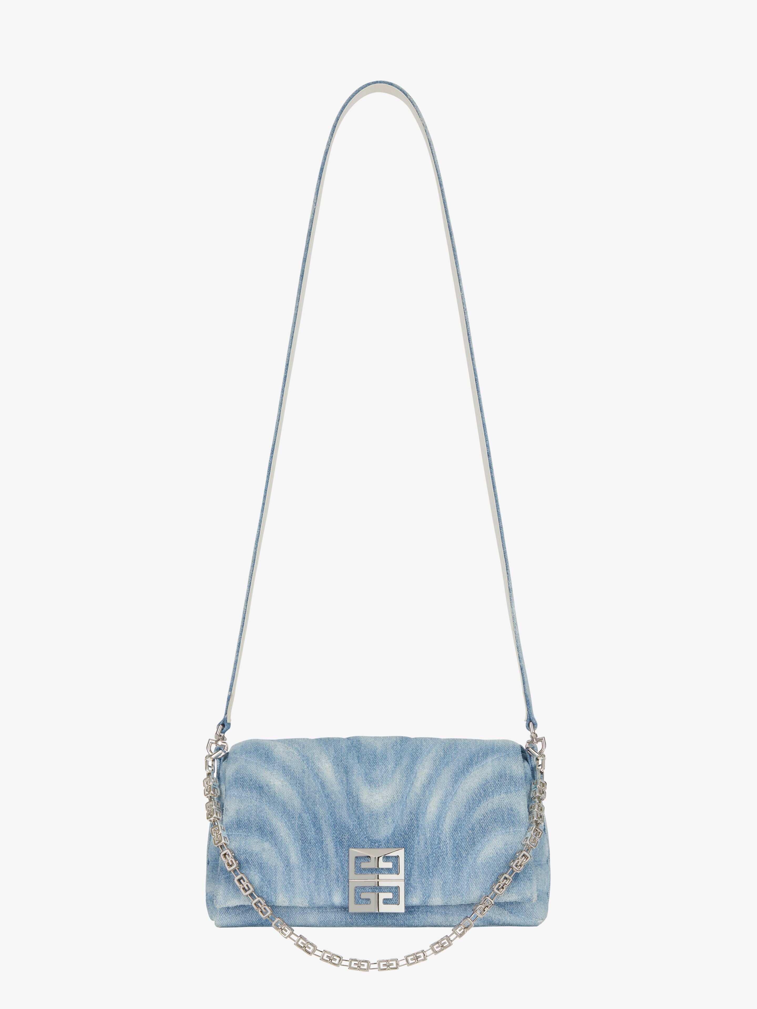 SMALL 4G SOFT BAG IN QUILTED DENIM - 4