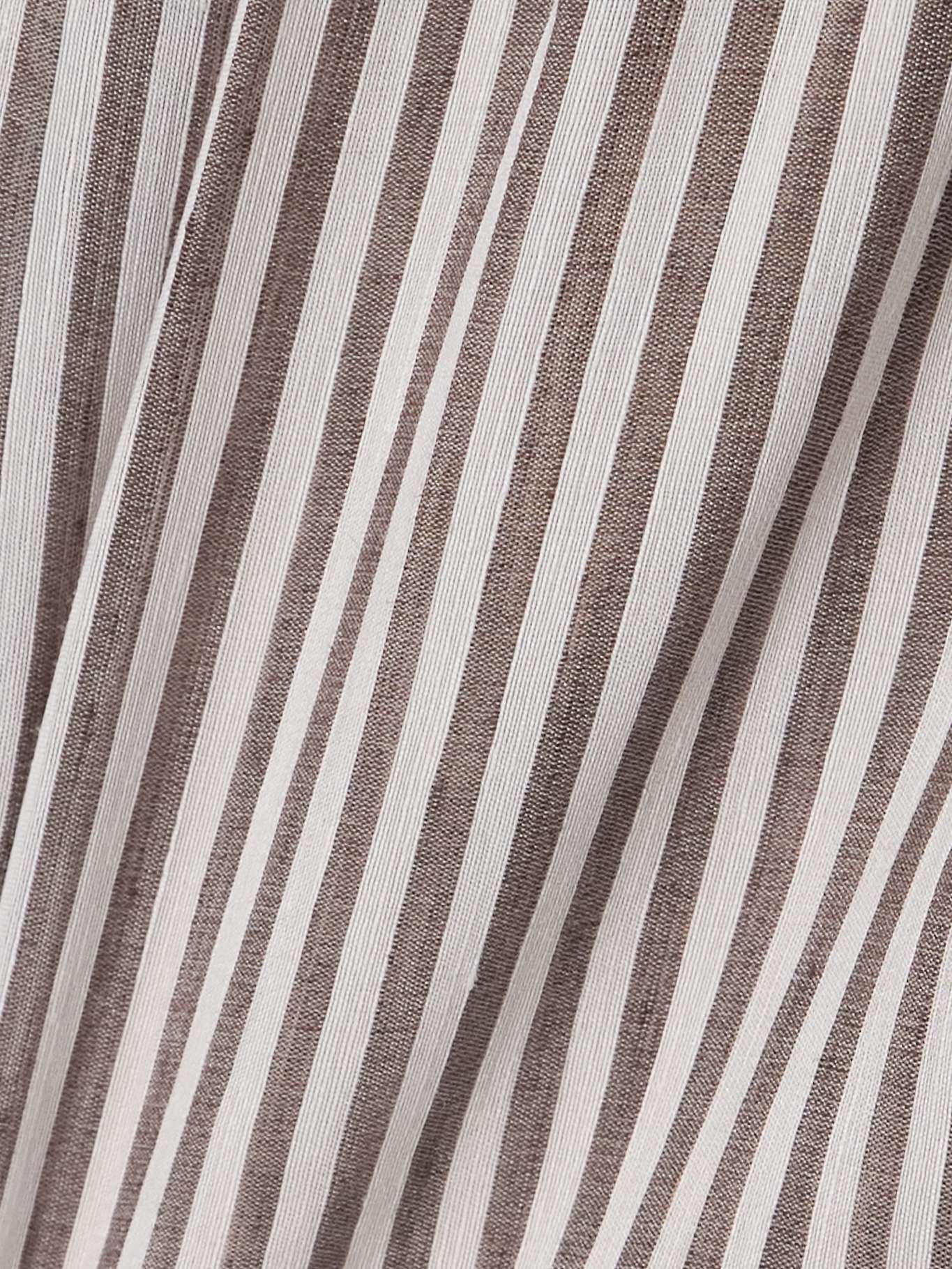 Striped linen and silk-blend shorts Brown - 4