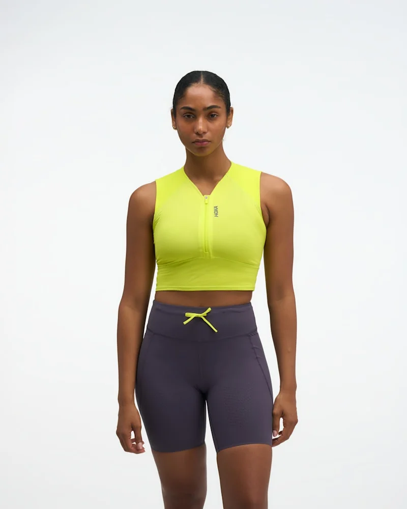 Women's SkyBreeze Crop Tank Top in Hoka Citrus - 1