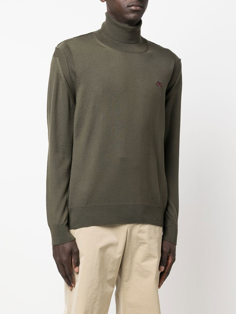 logo-embroidered roll-neck jumper 3