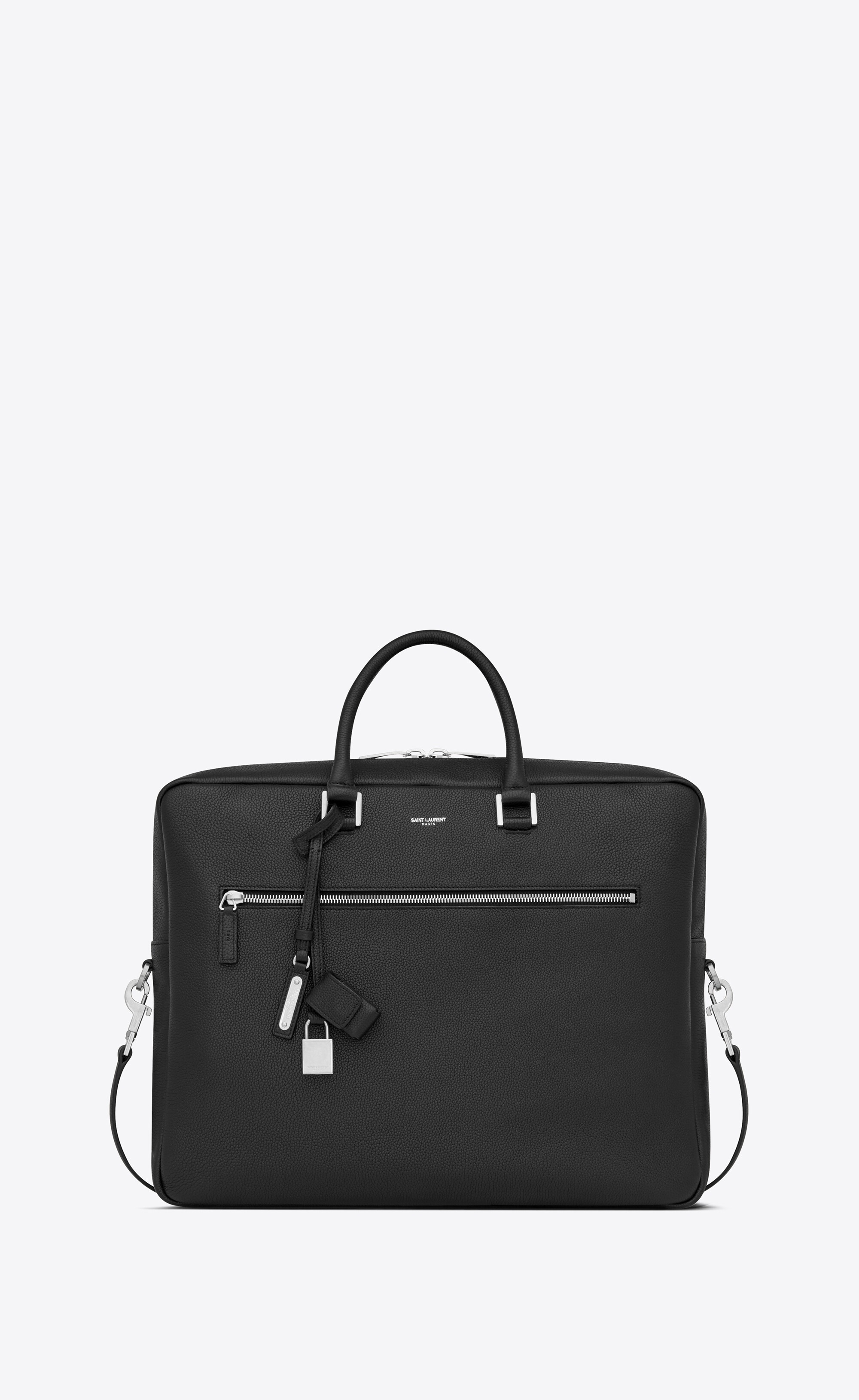 sac de jour large briefcase in grained leather - 1