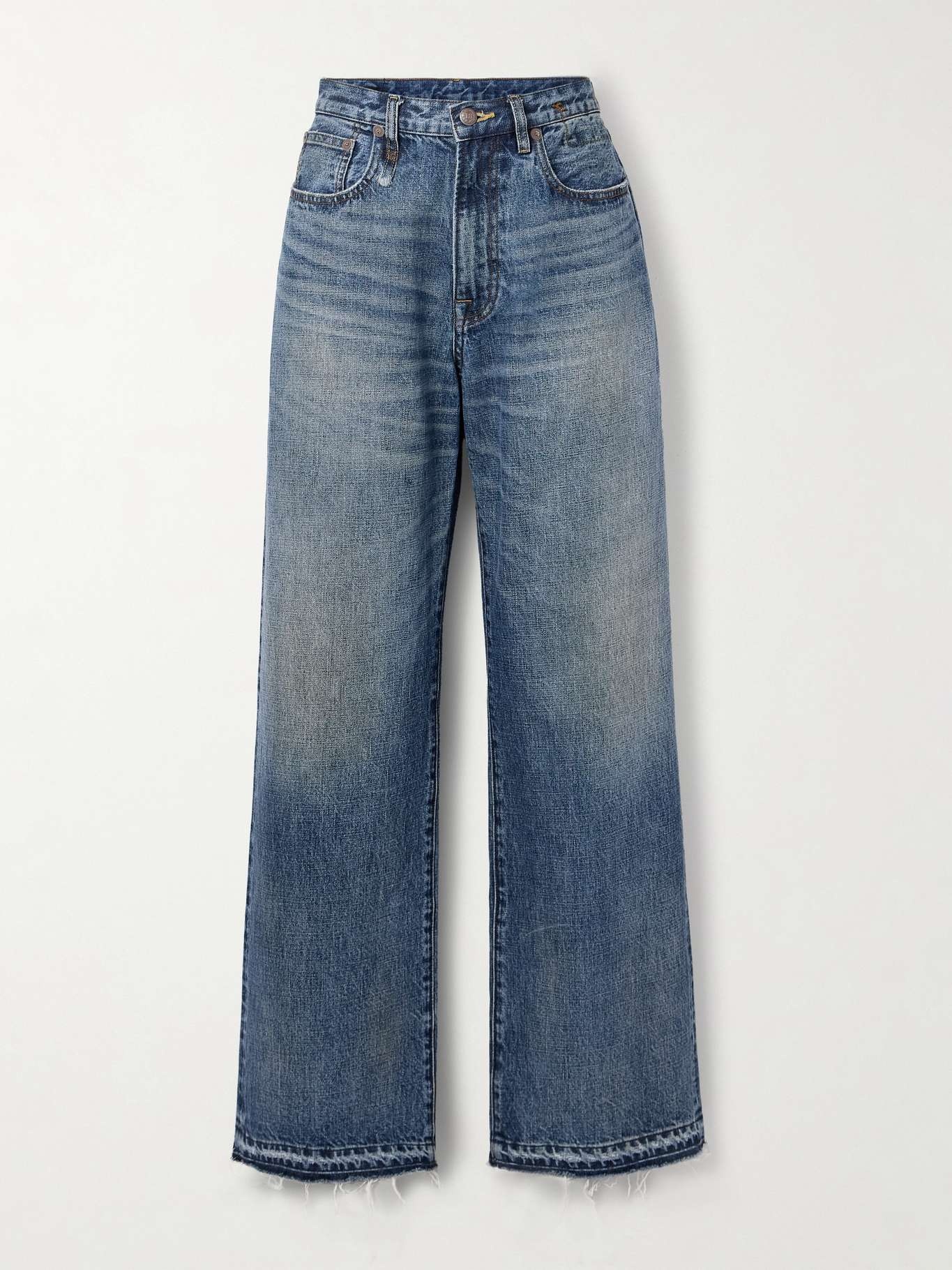 D'Arcy distressed mid-rise wide-leg jeans - 1