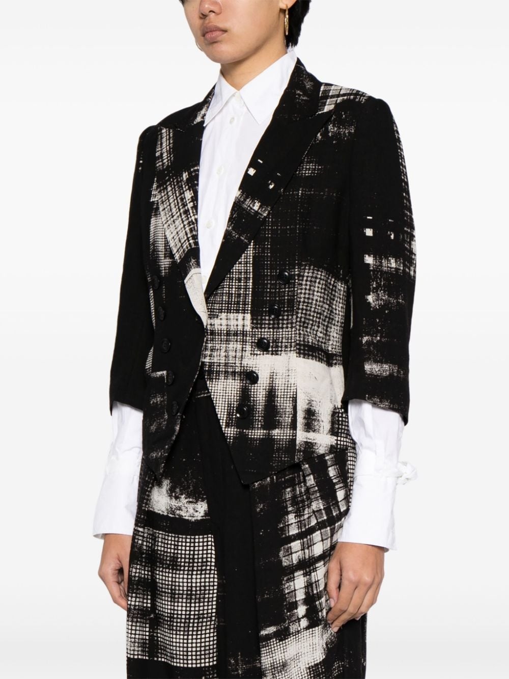 Copied check-print blazer - 3