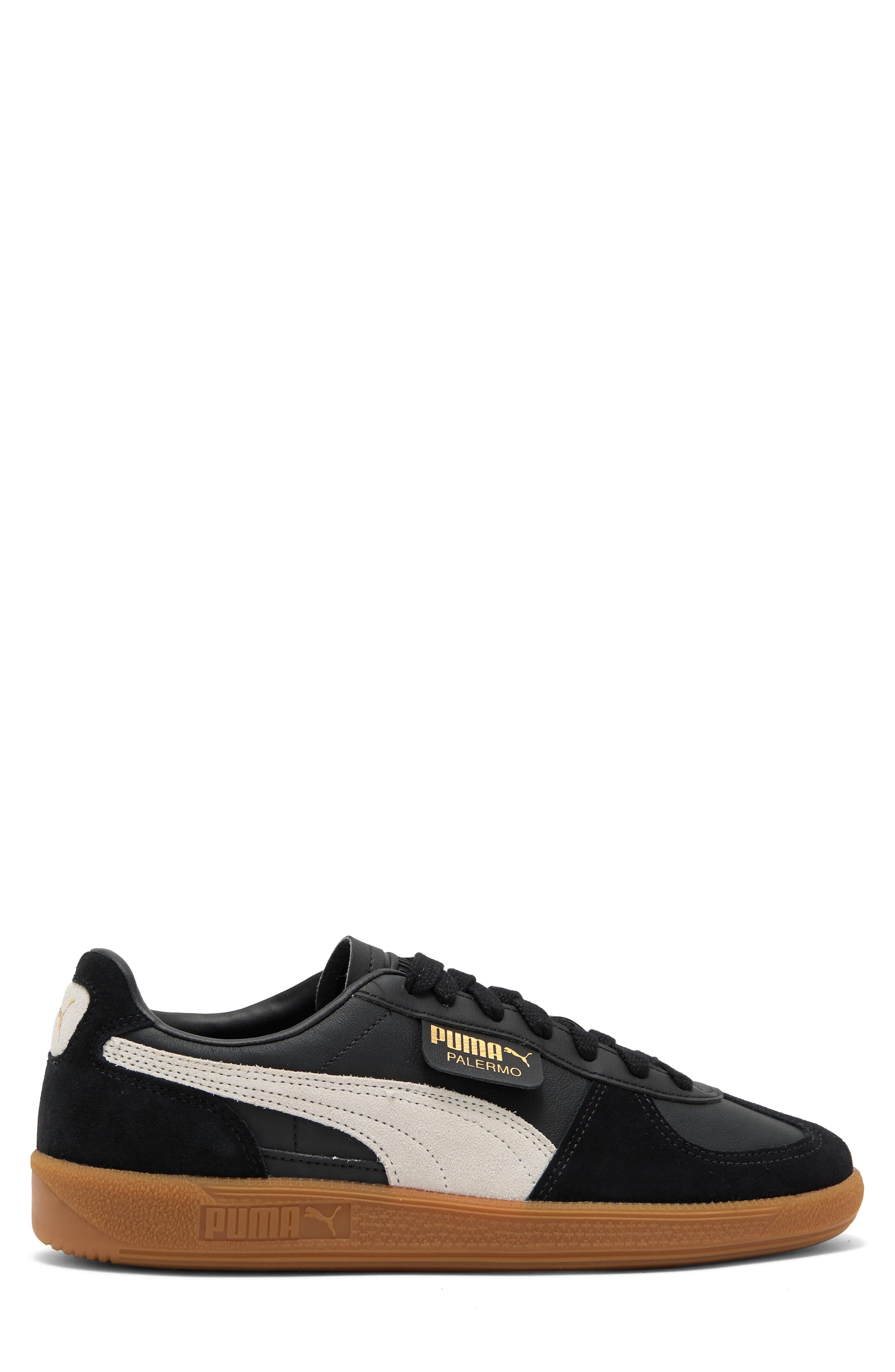 PUMA Palermo Leather Sneaker in Black at Nordstrom - 3