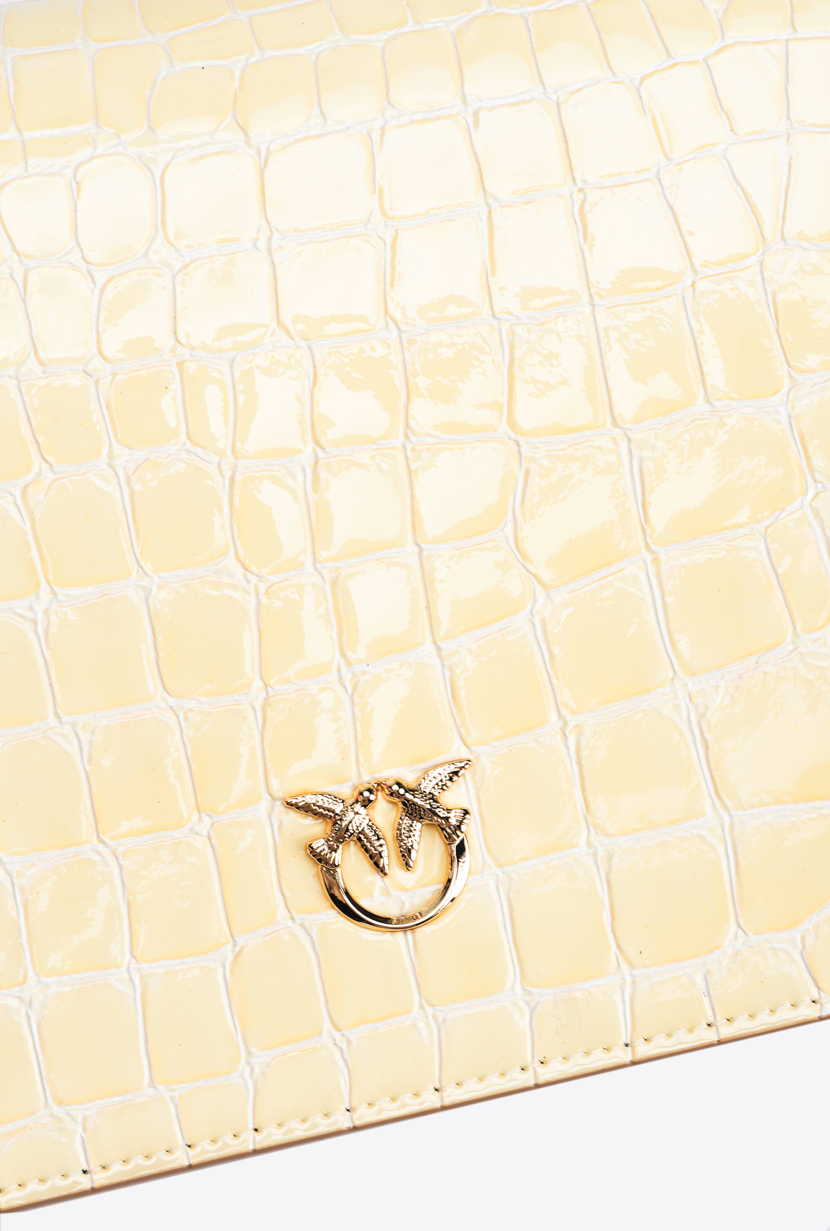PINKO GALLERIA CLASSIC LOVE BAG CLICK IN SHINY TWO-TONE CROCODILE-PRINT LEATHER - 4