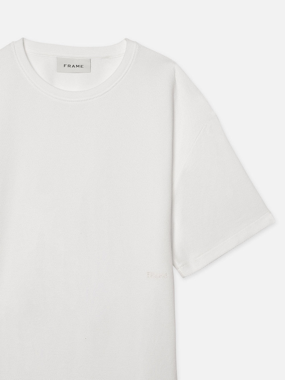 Jacquard Relaxed Tee in Off White - 2