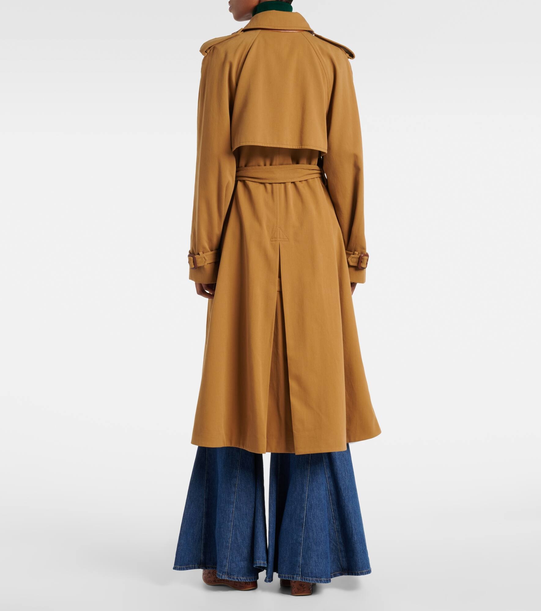 Cotton gabardine trench coat - 3