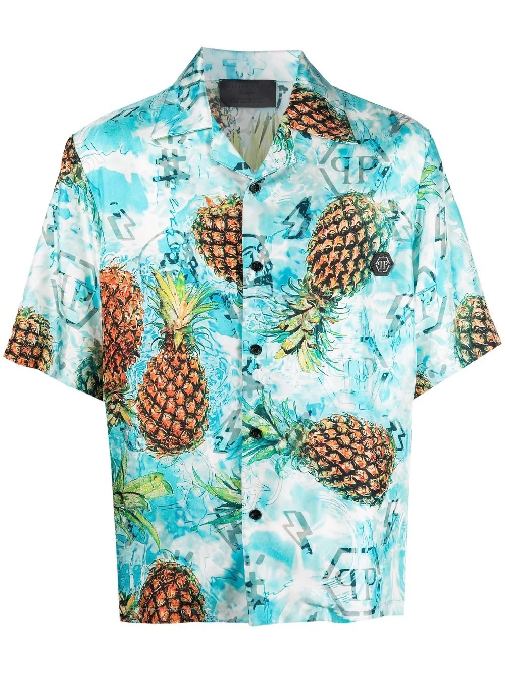 pineapple print short-sleeve shirt - 1