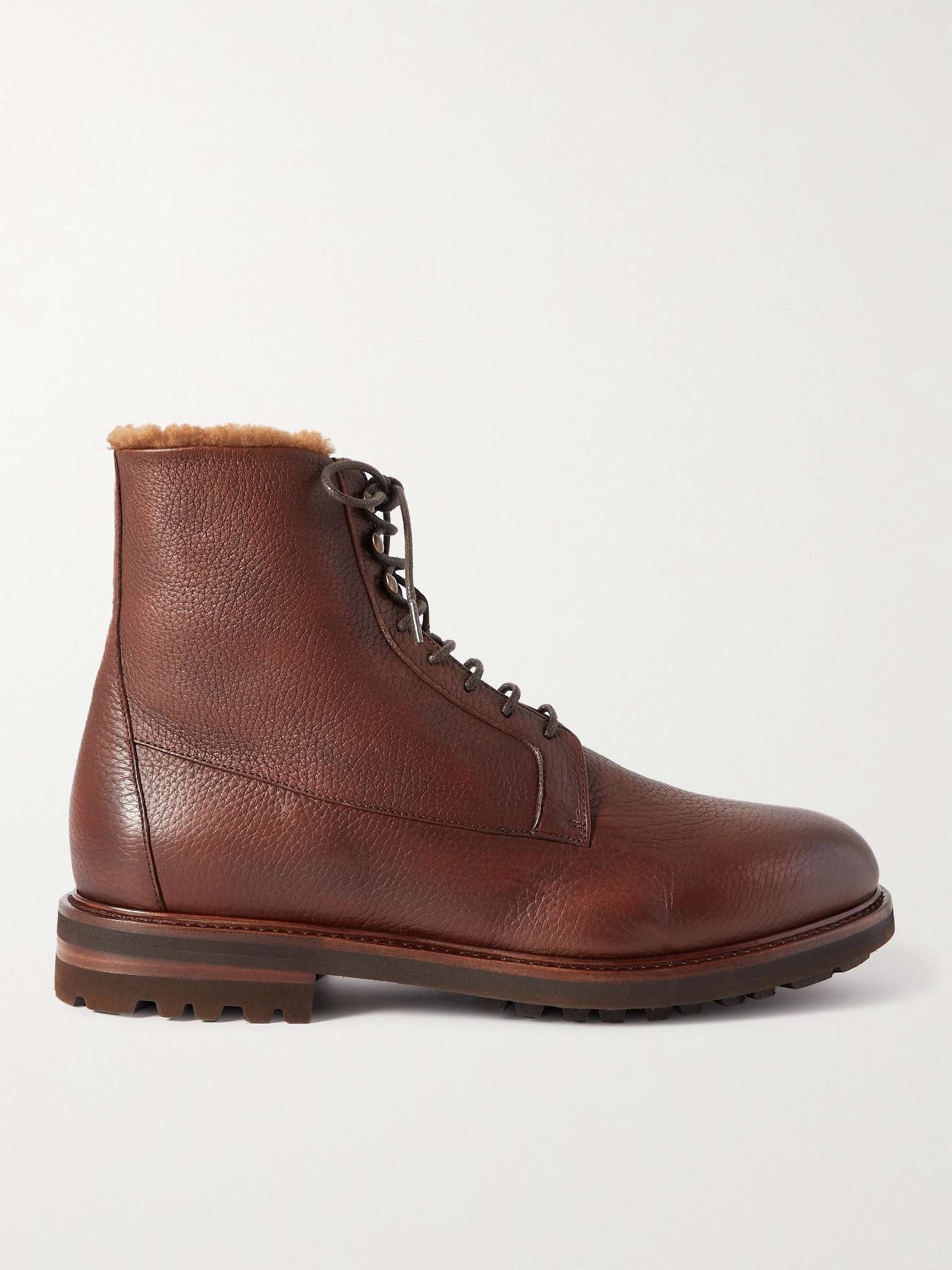 Shearling-Lined Full-Grain Leather Boots - 1