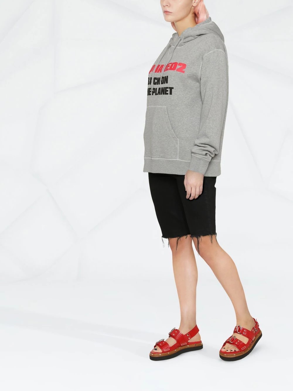 slogan-print hoodie - 3