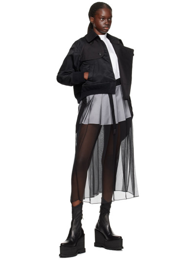 sacai White & Black Overlay Midi Dress outlook