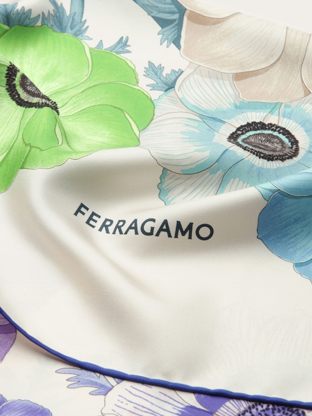 floral-print silk scarf - 2