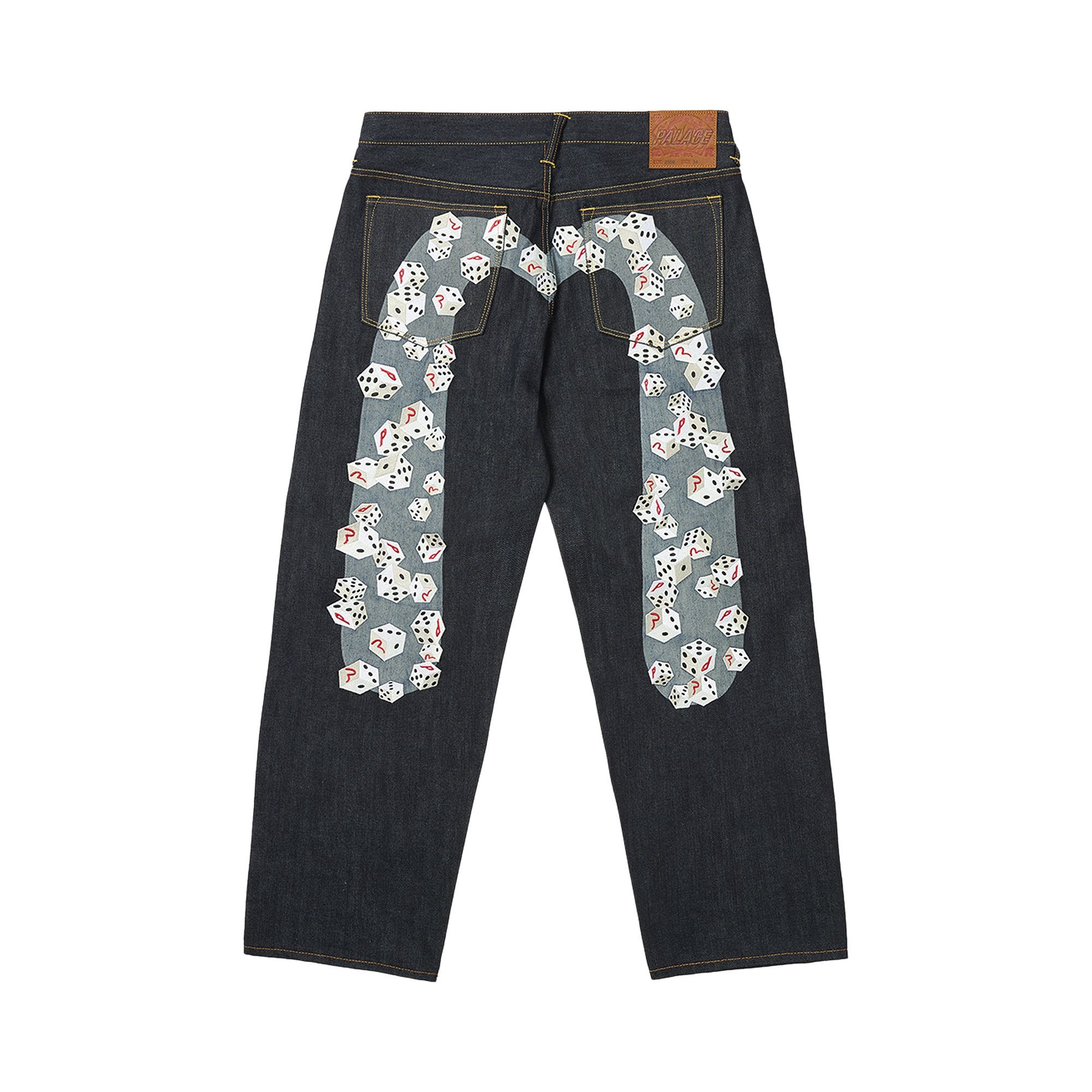 Palace x Evisu Dice Denim Jean 'Raw' - 2