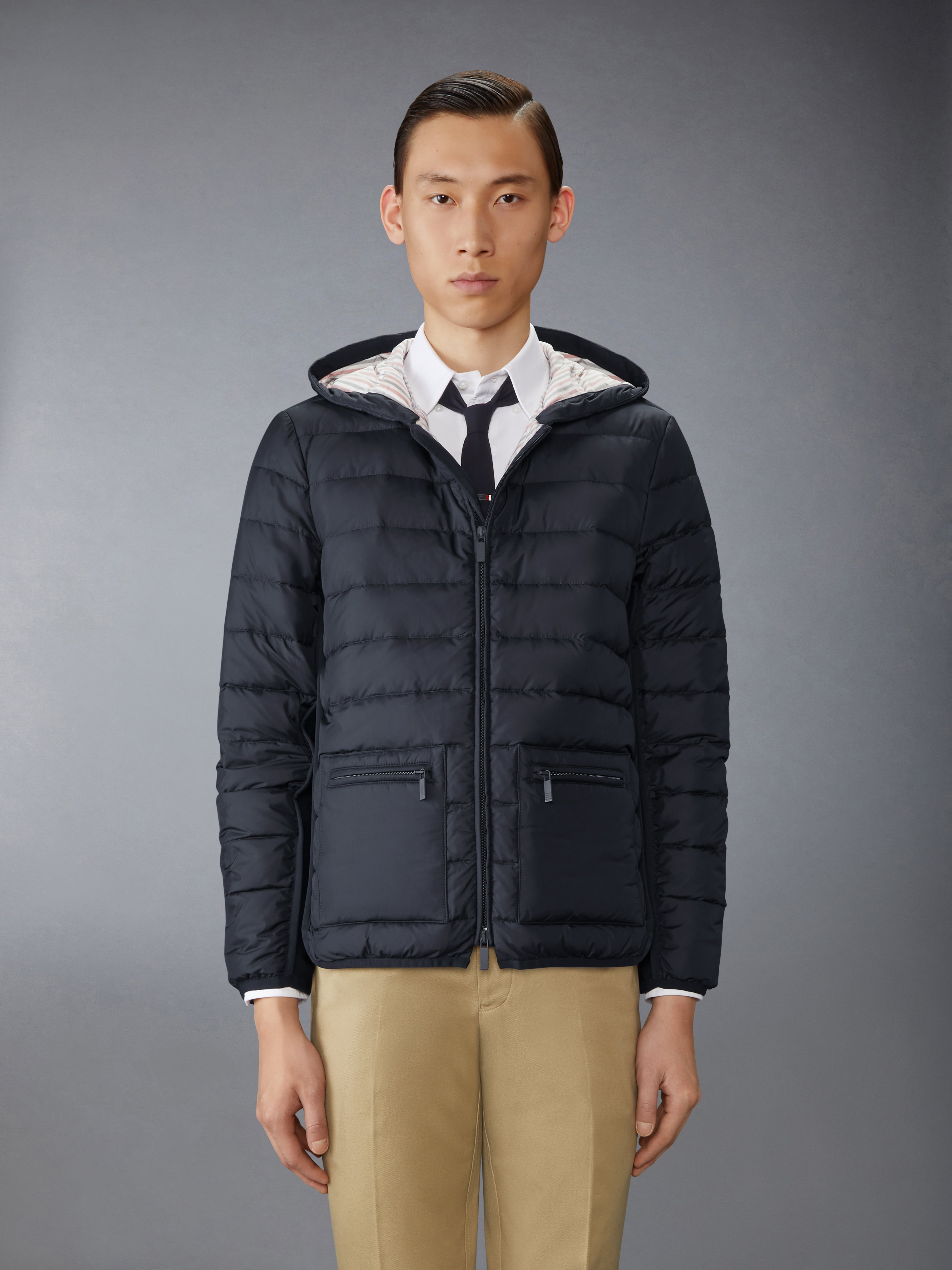 ULTRA LIGHT NYLON HOODED DOWN JACKET - 2