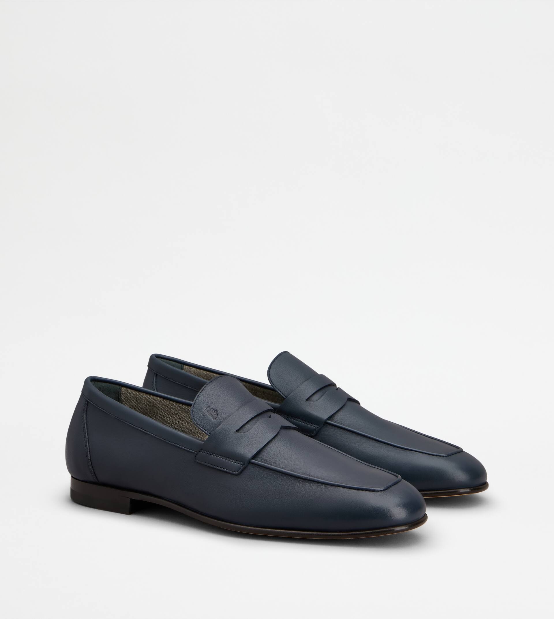 LOAFERS IN LEATHER - BLUE - 2