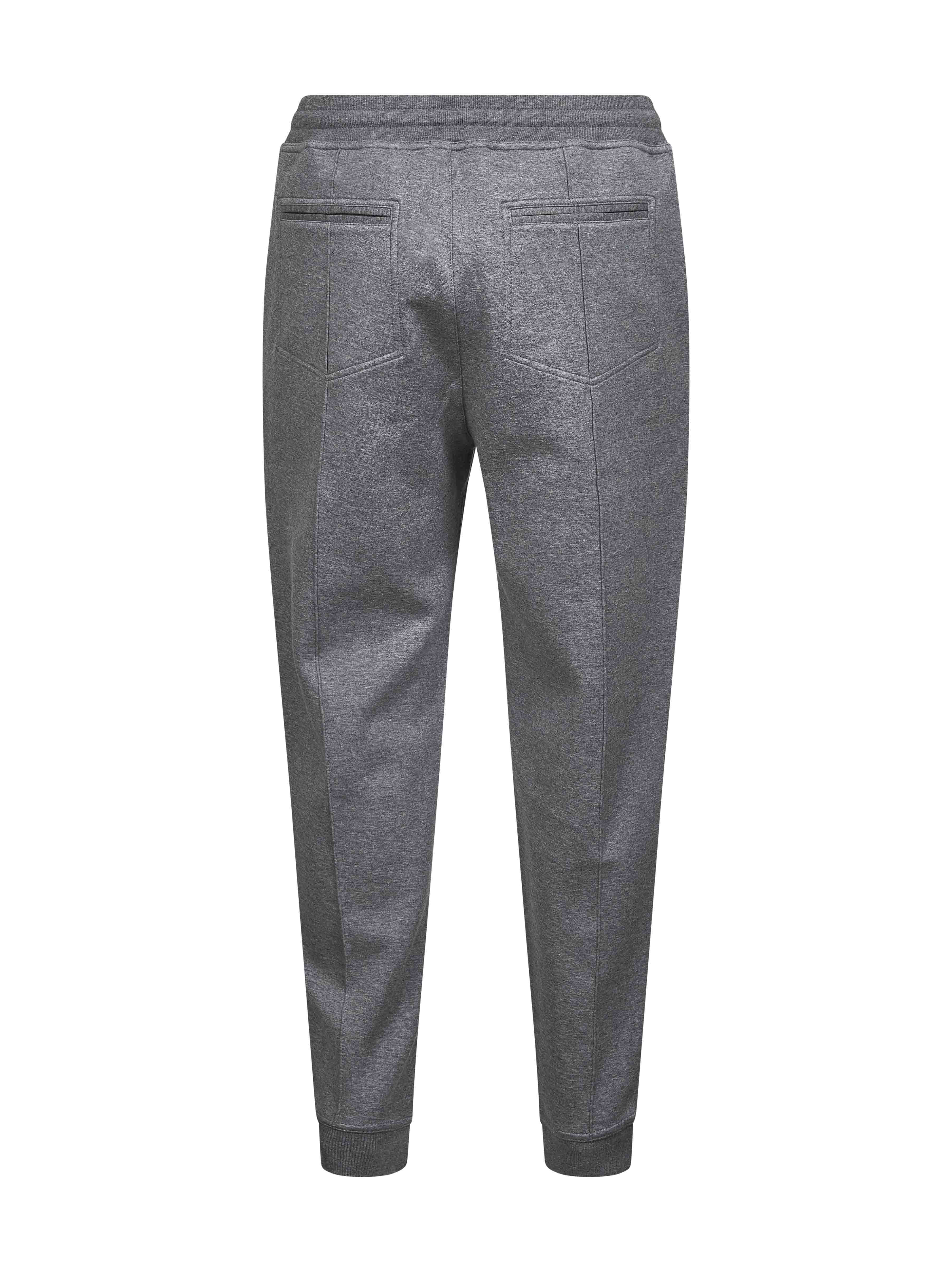 Brunello Cucinelli Men Grey Double Fleece Jogger Trousers - 3