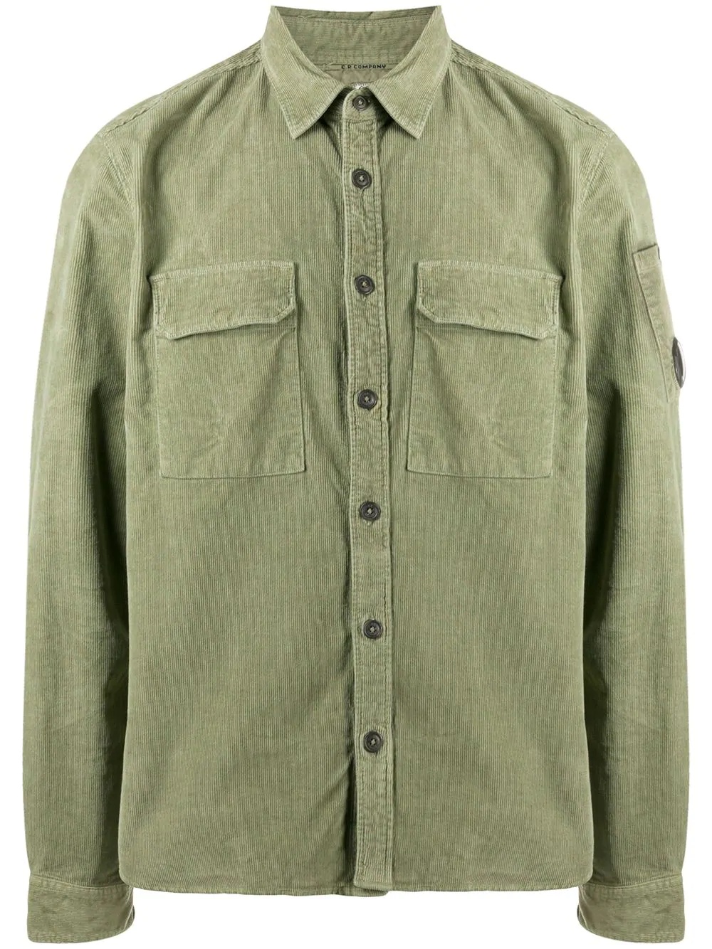 flap-pocket corduroy shirt - 1