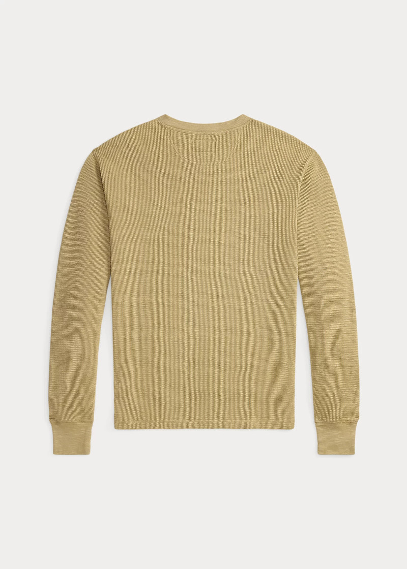 RRL by Ralph Lauren Garment-Dyed Waffle-Knit Henley Shirt outlook