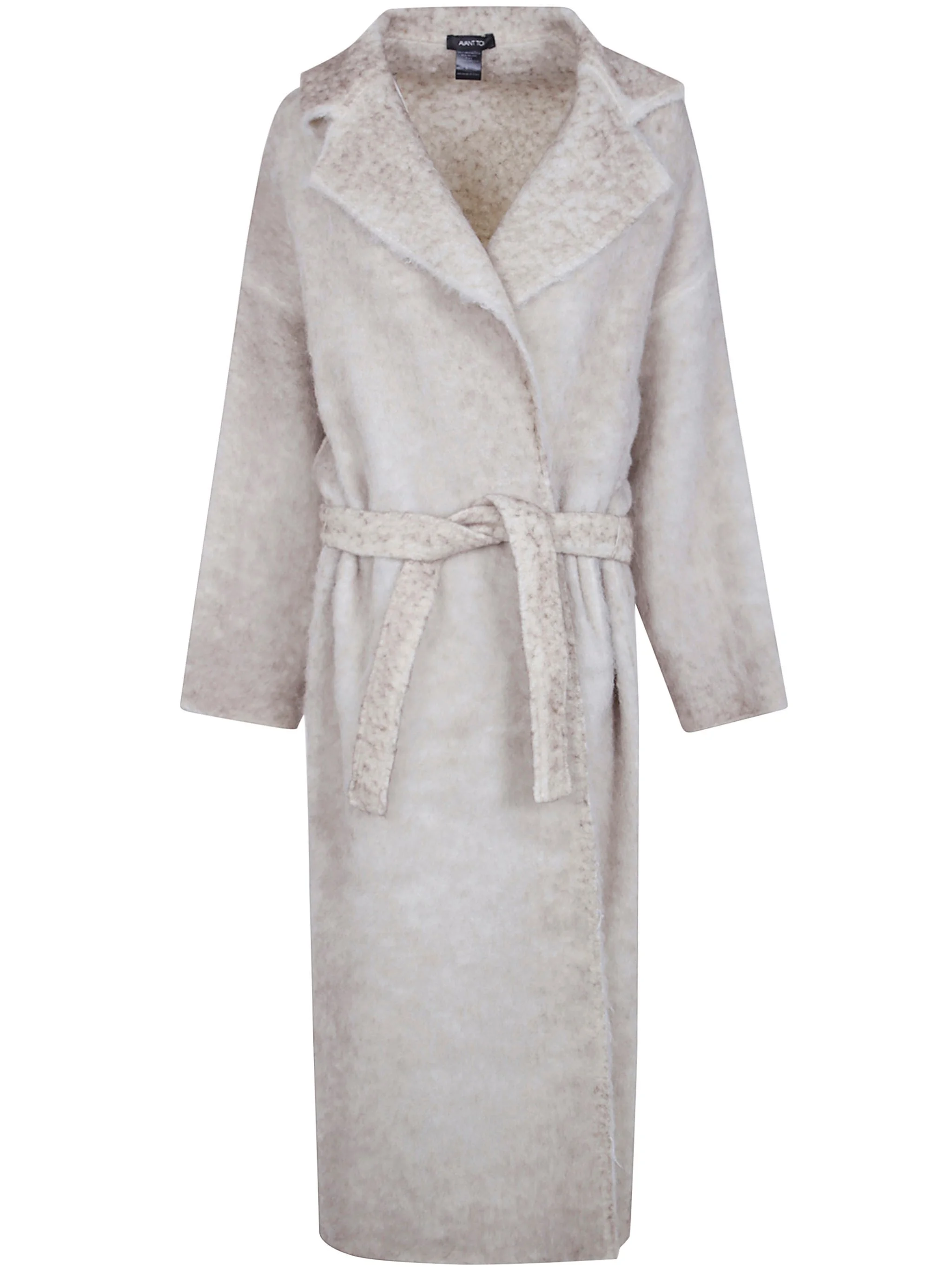 Coat Hand Painted Alpaca "Over Coat With Belt" - 1