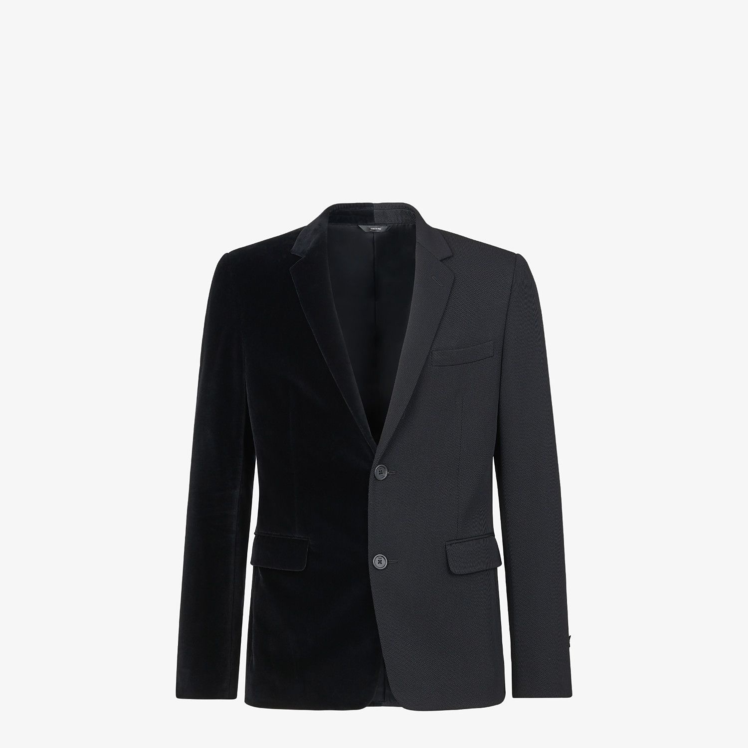 Black velvet and wool blazer - 1