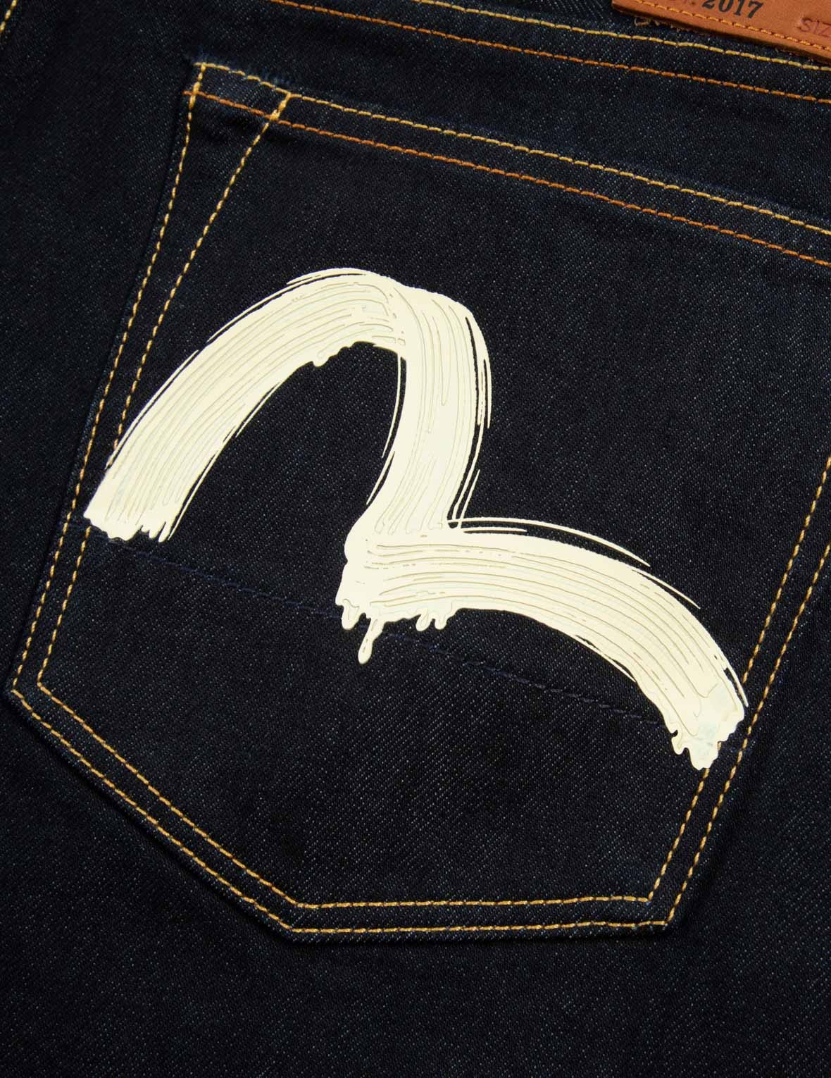 Brushstroke Seagull Print Carrot Fit Selvedge Denim Jeans #2017 - 9
