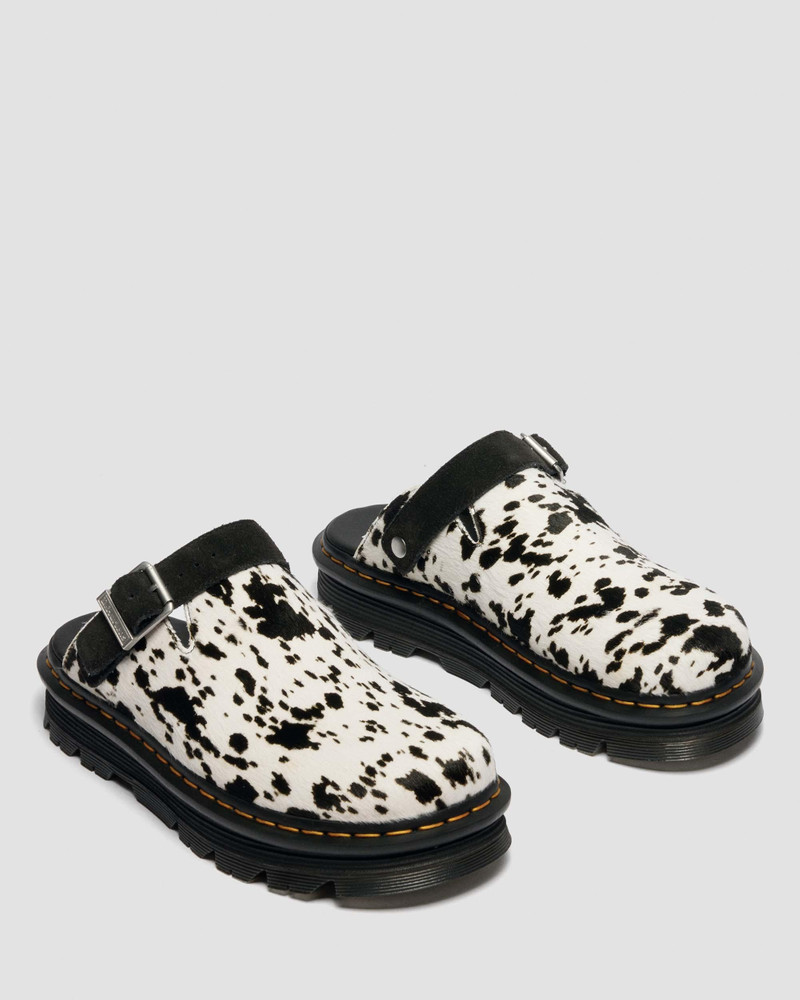 Zebzag Dalmatian Hair On Leather Slingback Platform Mules 8