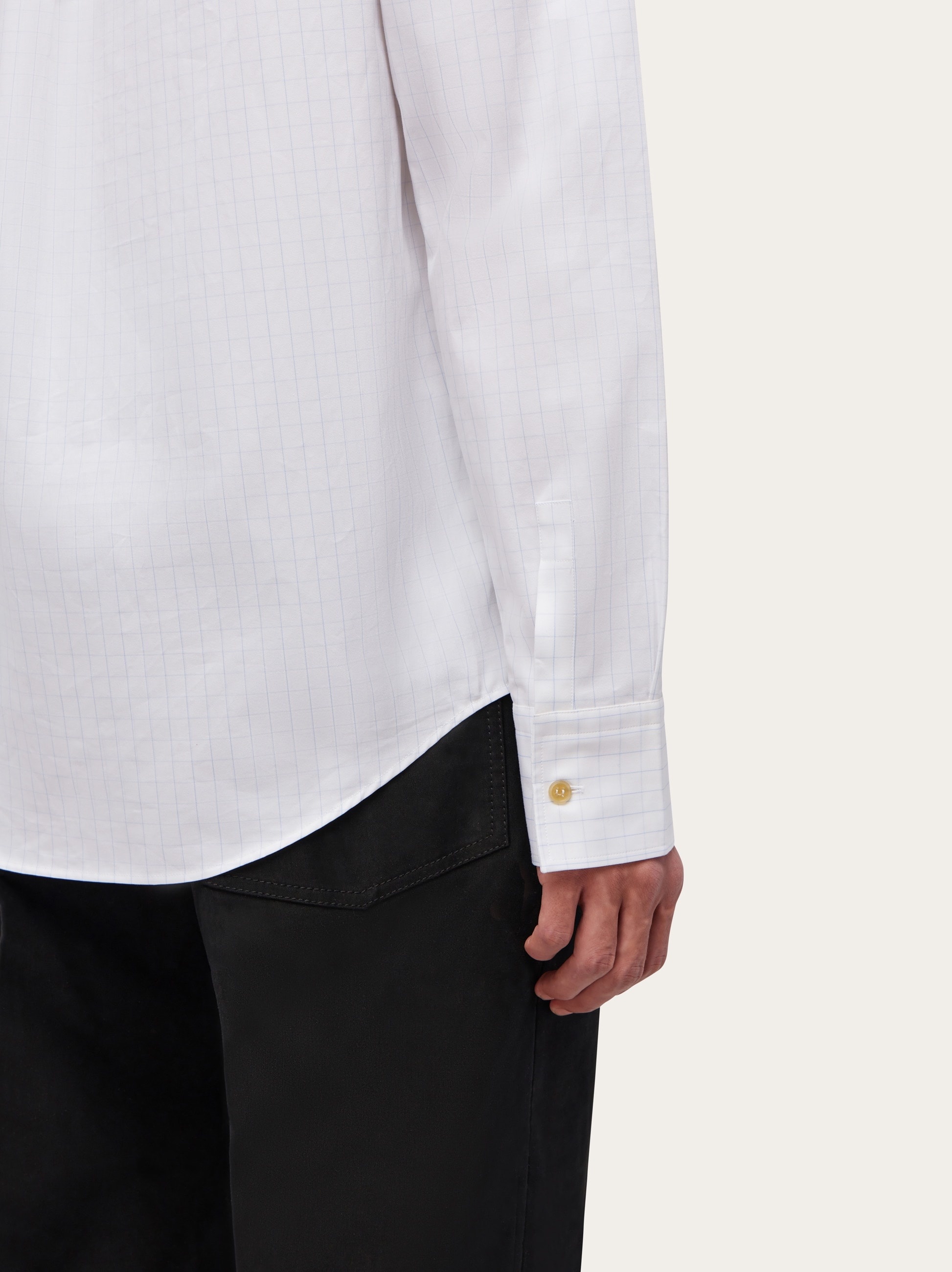 Micro checked long sleeved shirt - 5