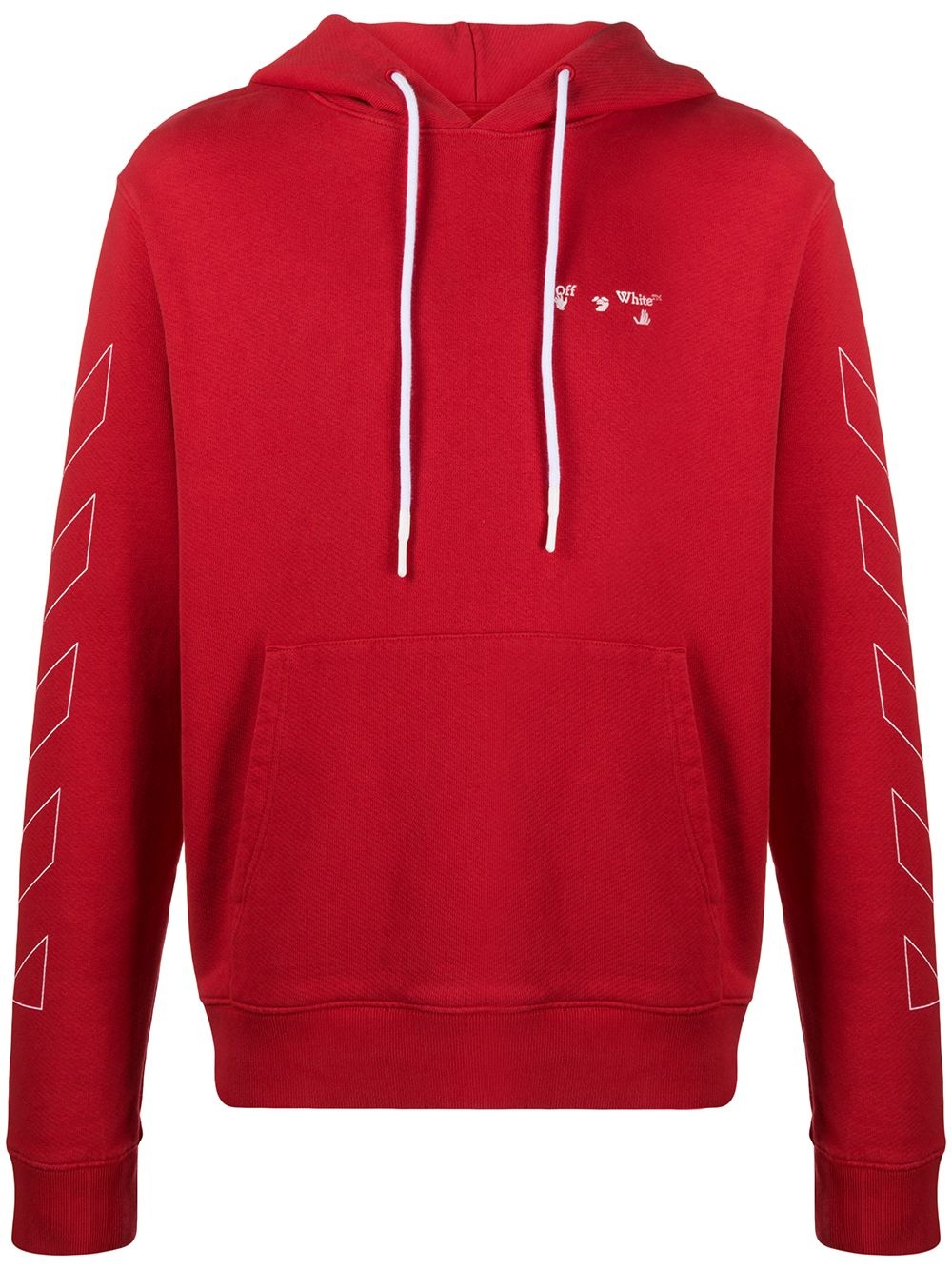 Diagonals logo-print hoodie - 1