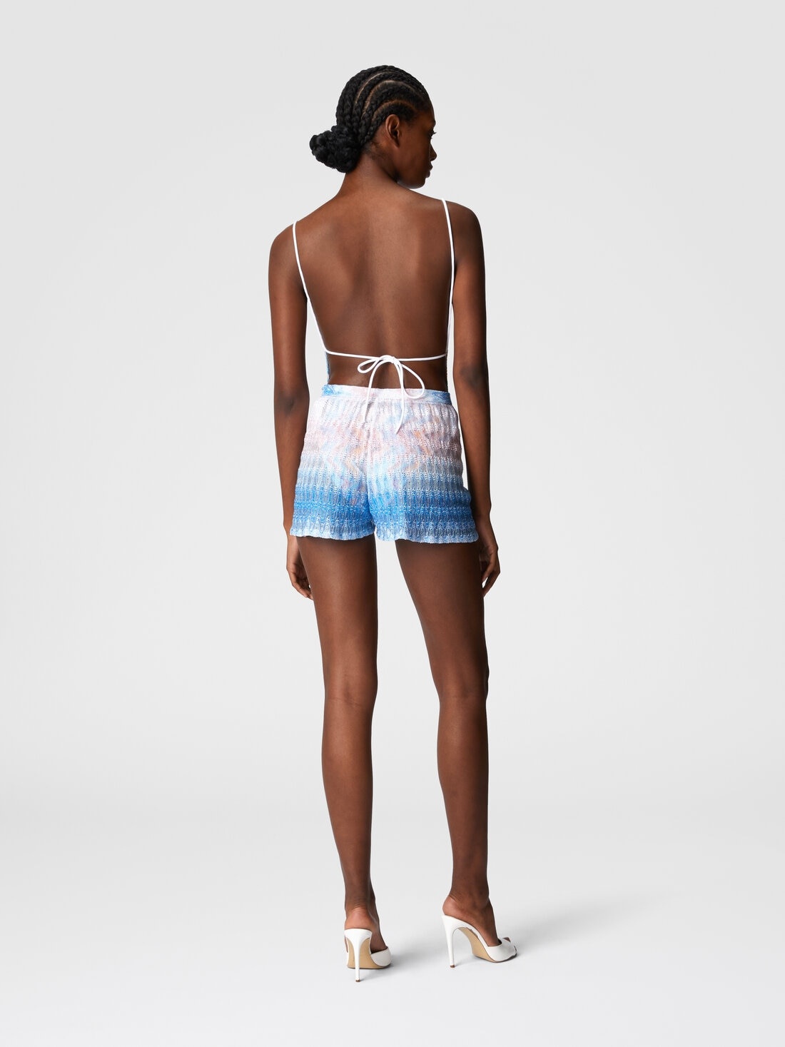 Lace shorts with iconic zig zag pattern - 3