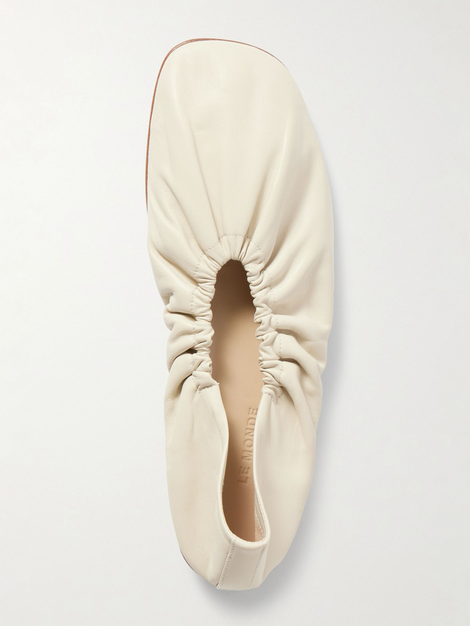 Mica gathered leather ballet flats Ecru - 1