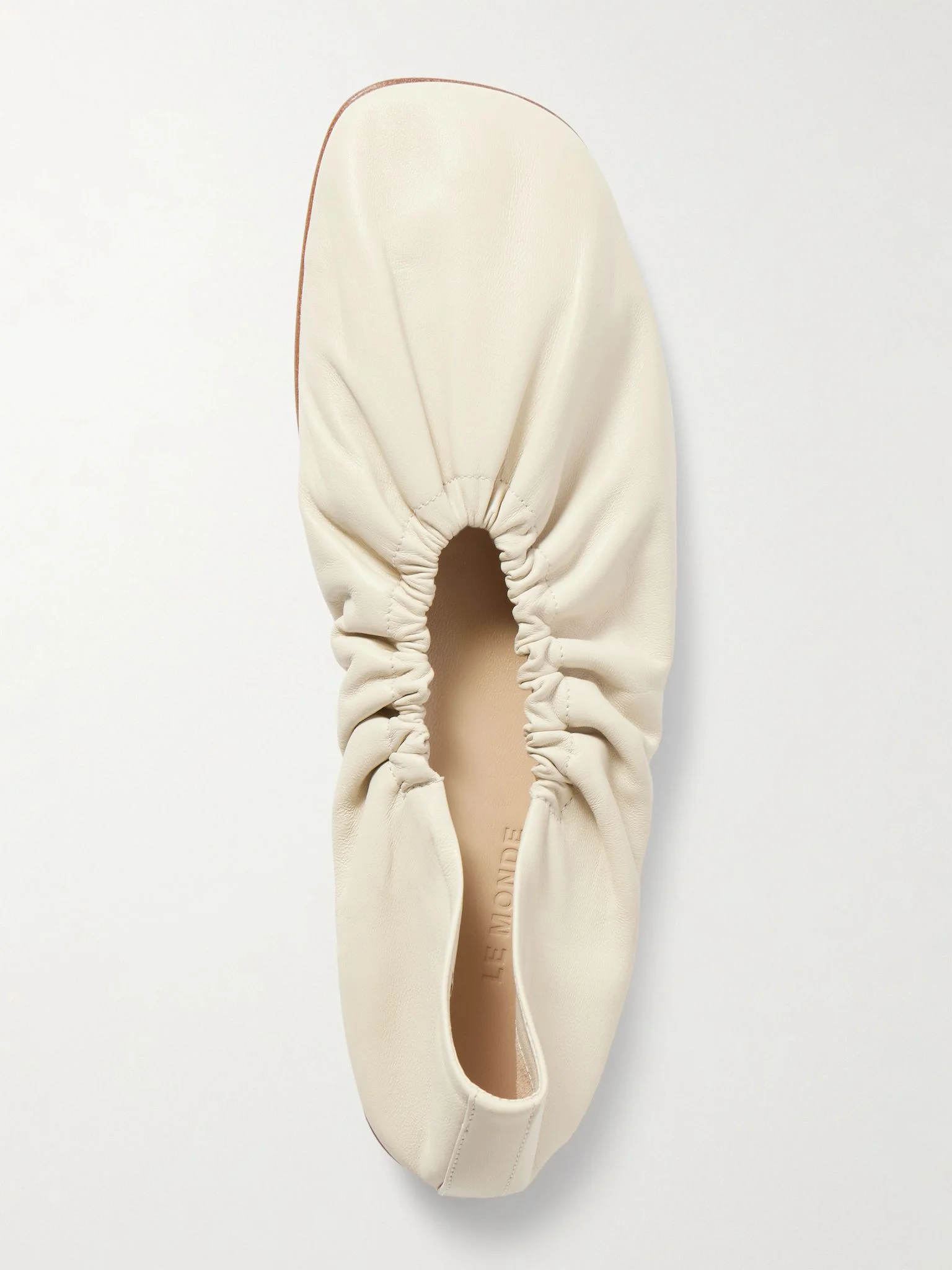 Mica gathered leather ballet flats Ecru - 1