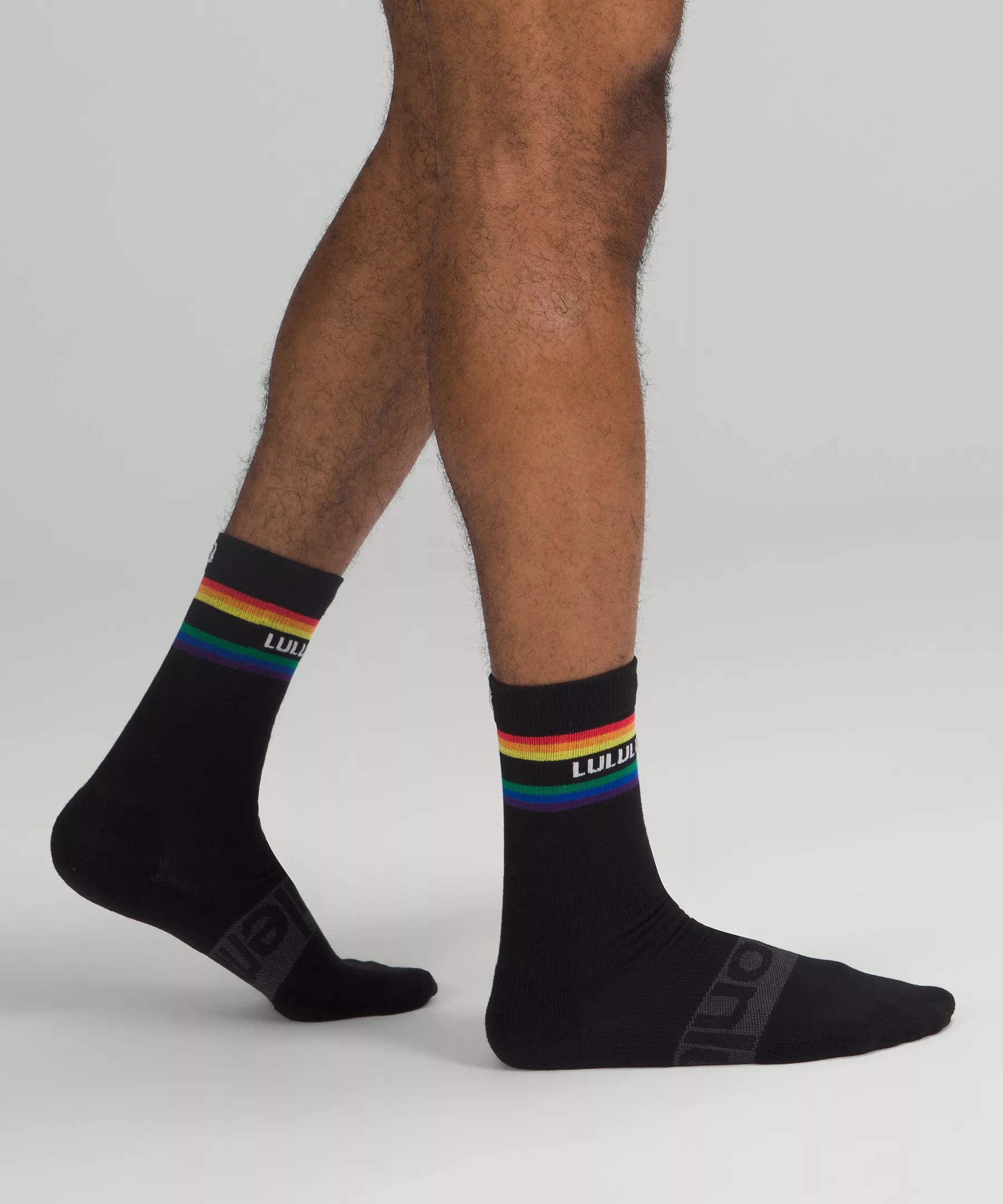 Men's Daily Stride Crew Socks Stripe lululemon *Wordmark - 2