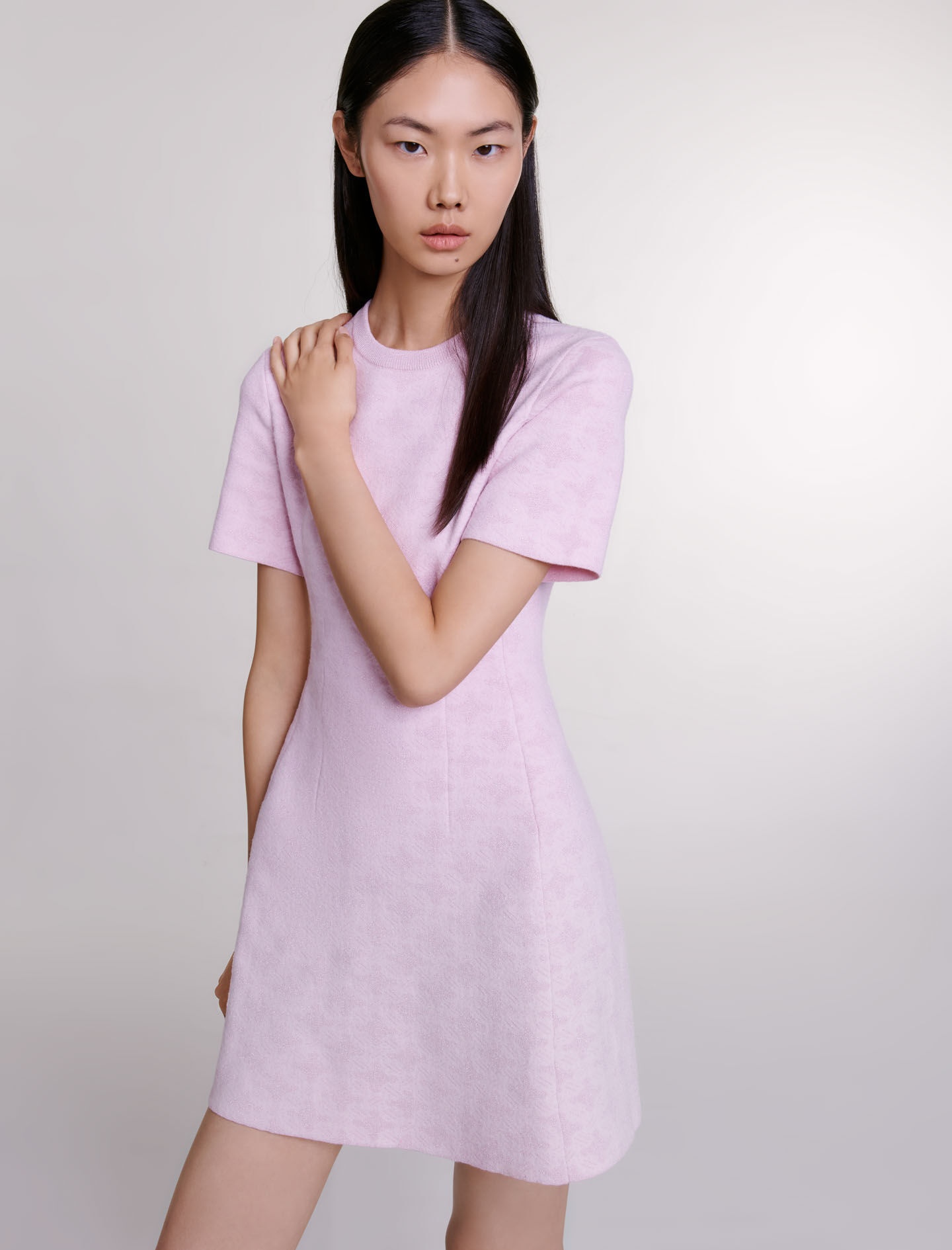 Jacquard knit short dress - 6