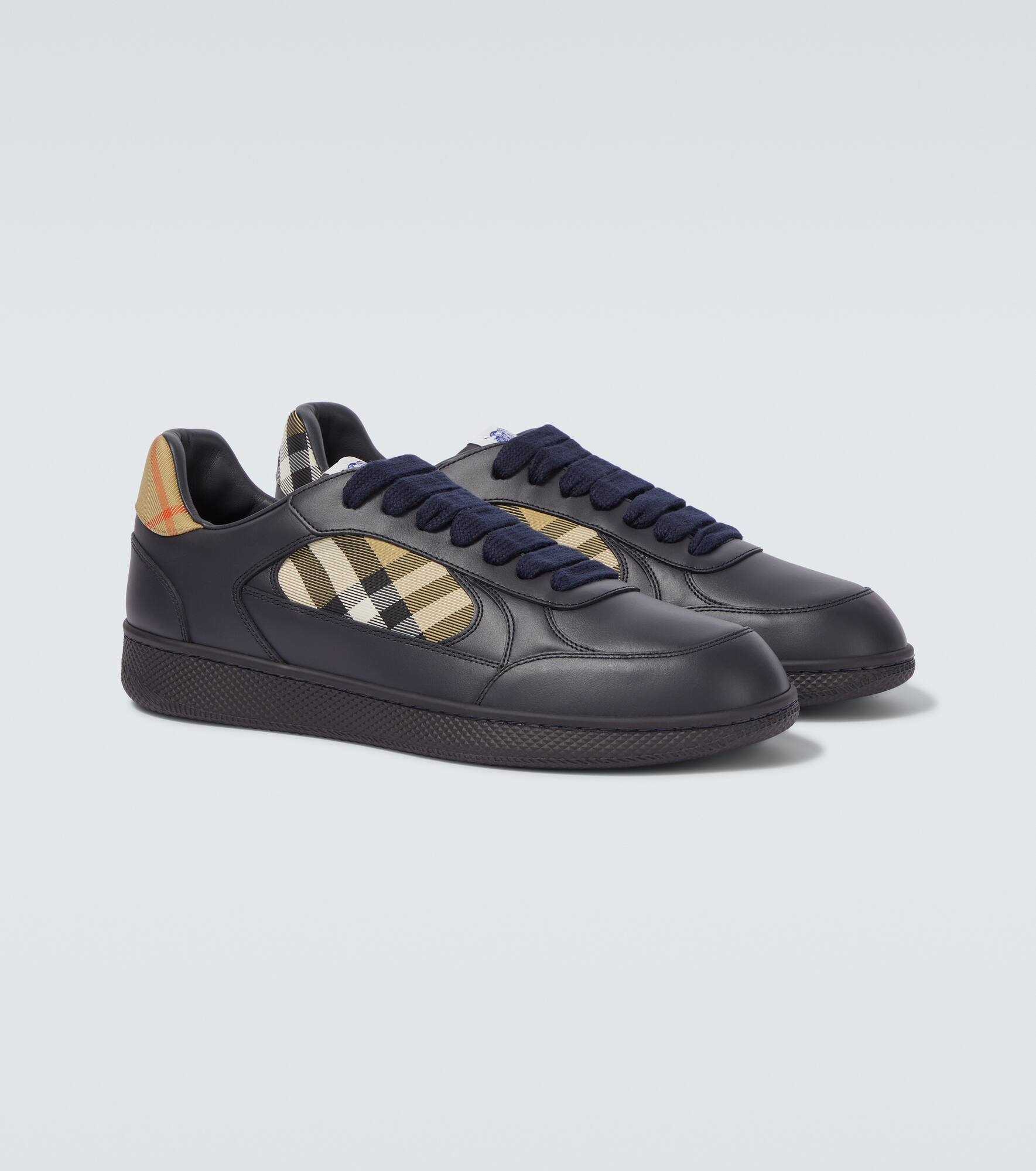 Burberry Check leather sneakers - 5