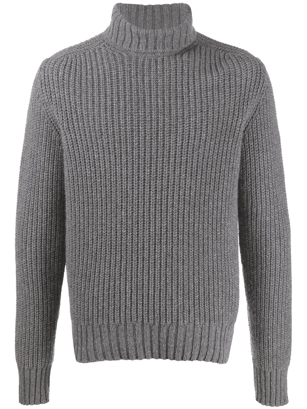 ribbed funnel neck jumper - 1