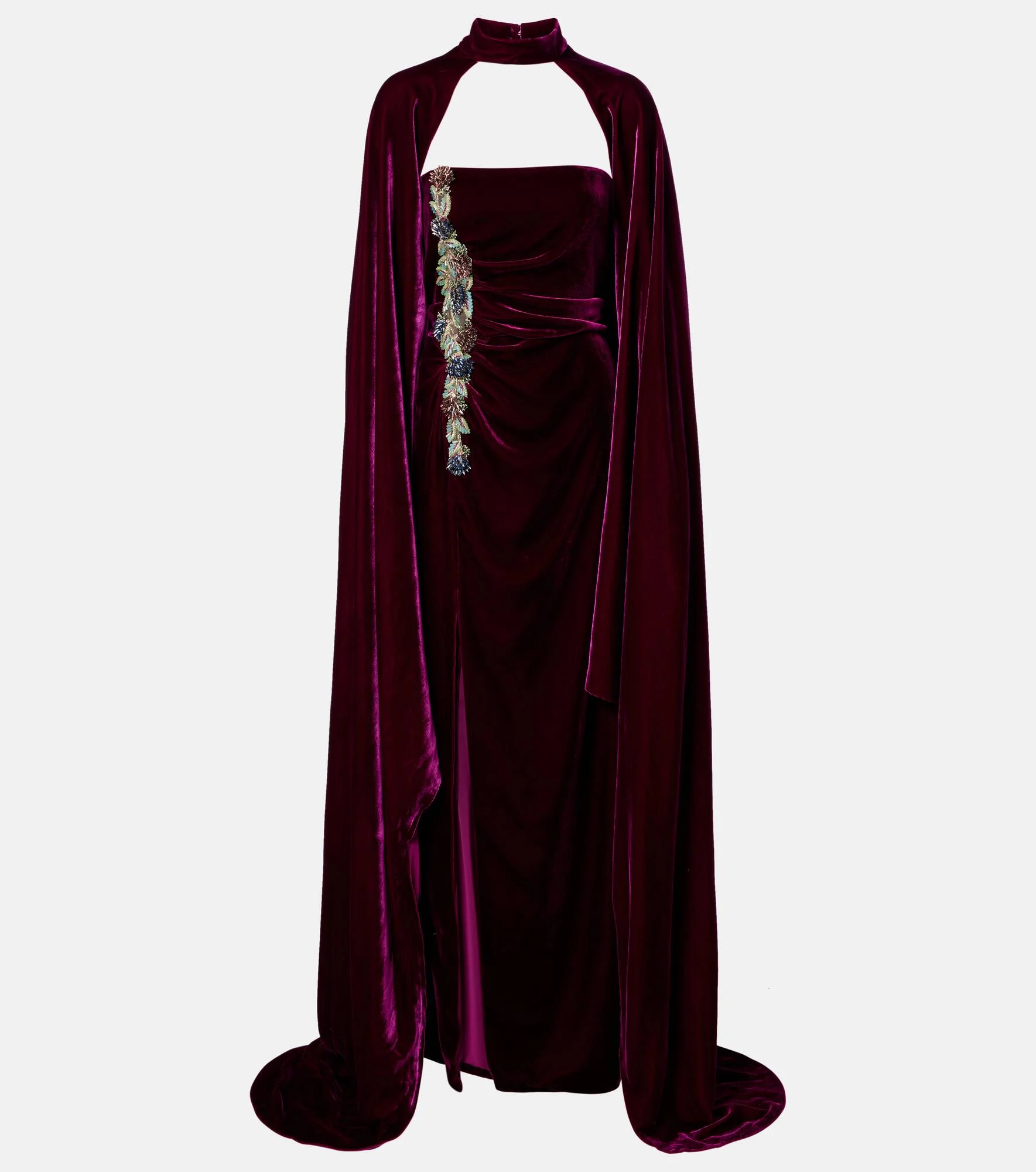 Embellished strapless gown - 1