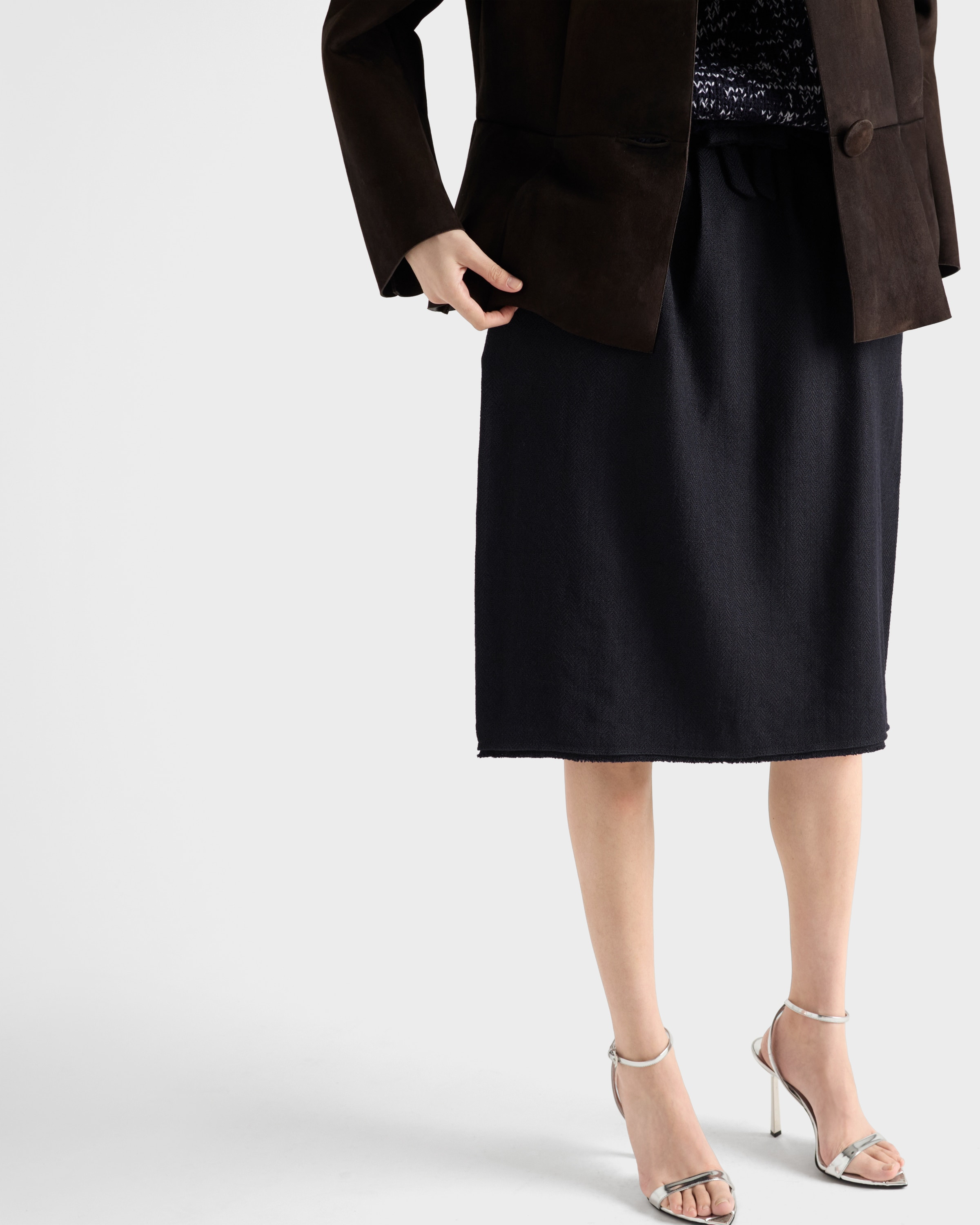 Chevron wool midi skirt - 3