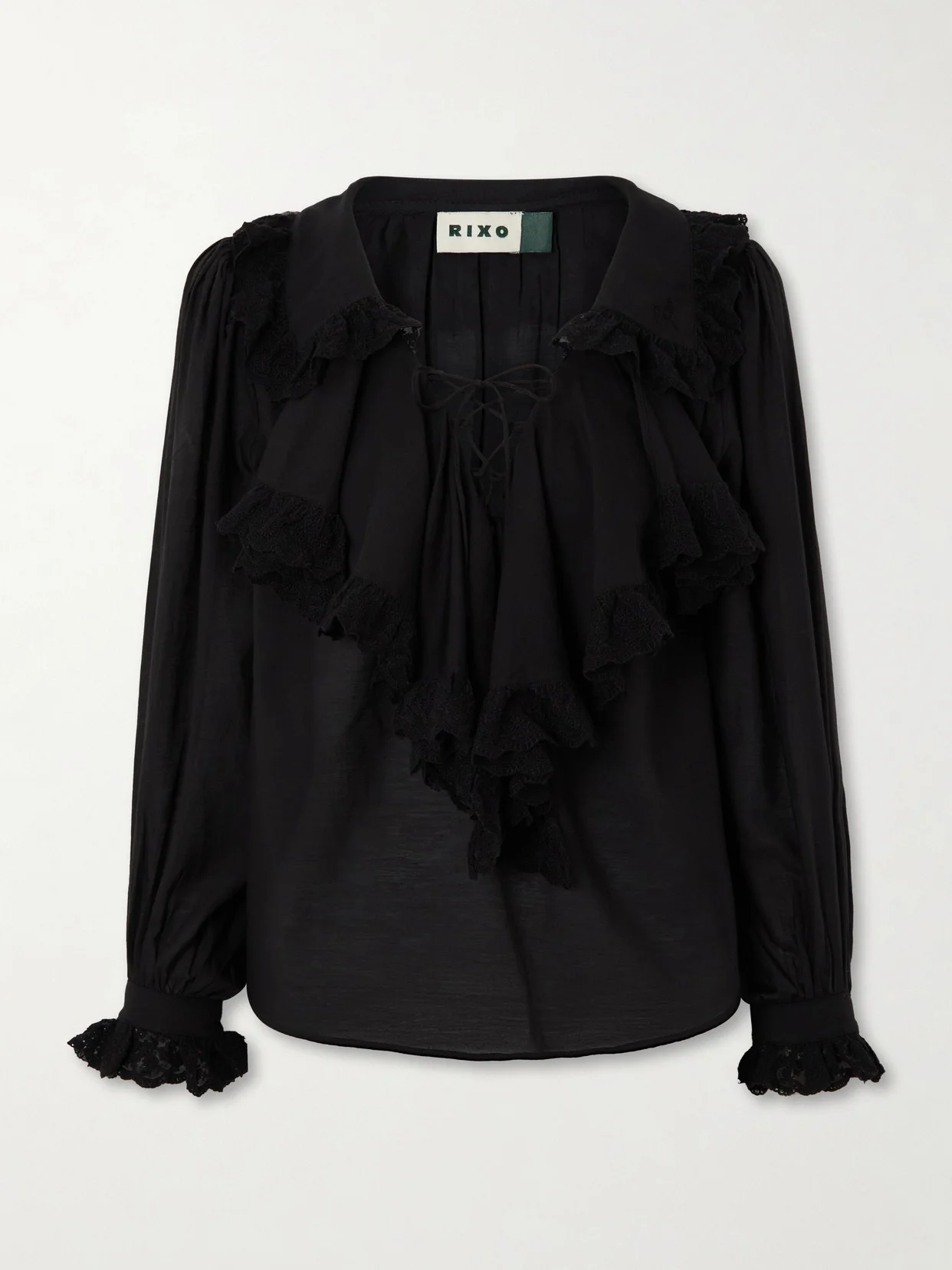 Milia Shirred Cotton-blend Blouse - 1