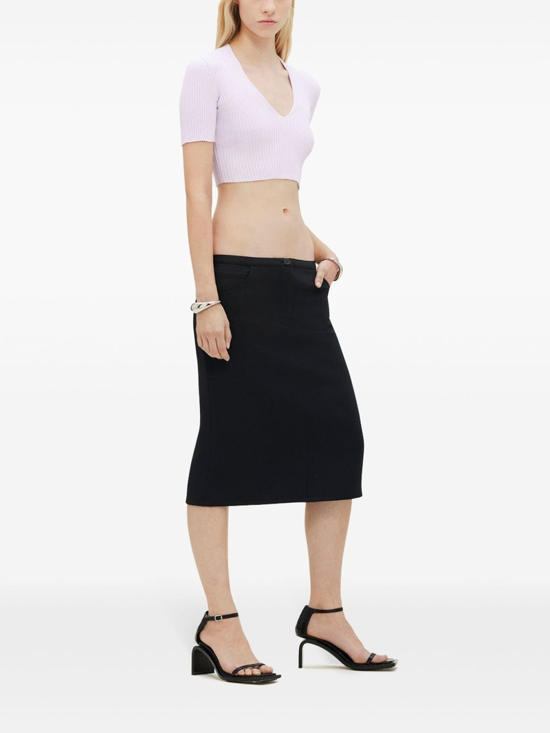 ribbed knit V-neck top 3