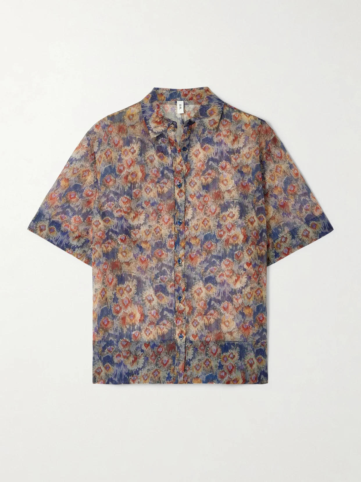 Fiore Floral-print Silk-organza Shirt - 1