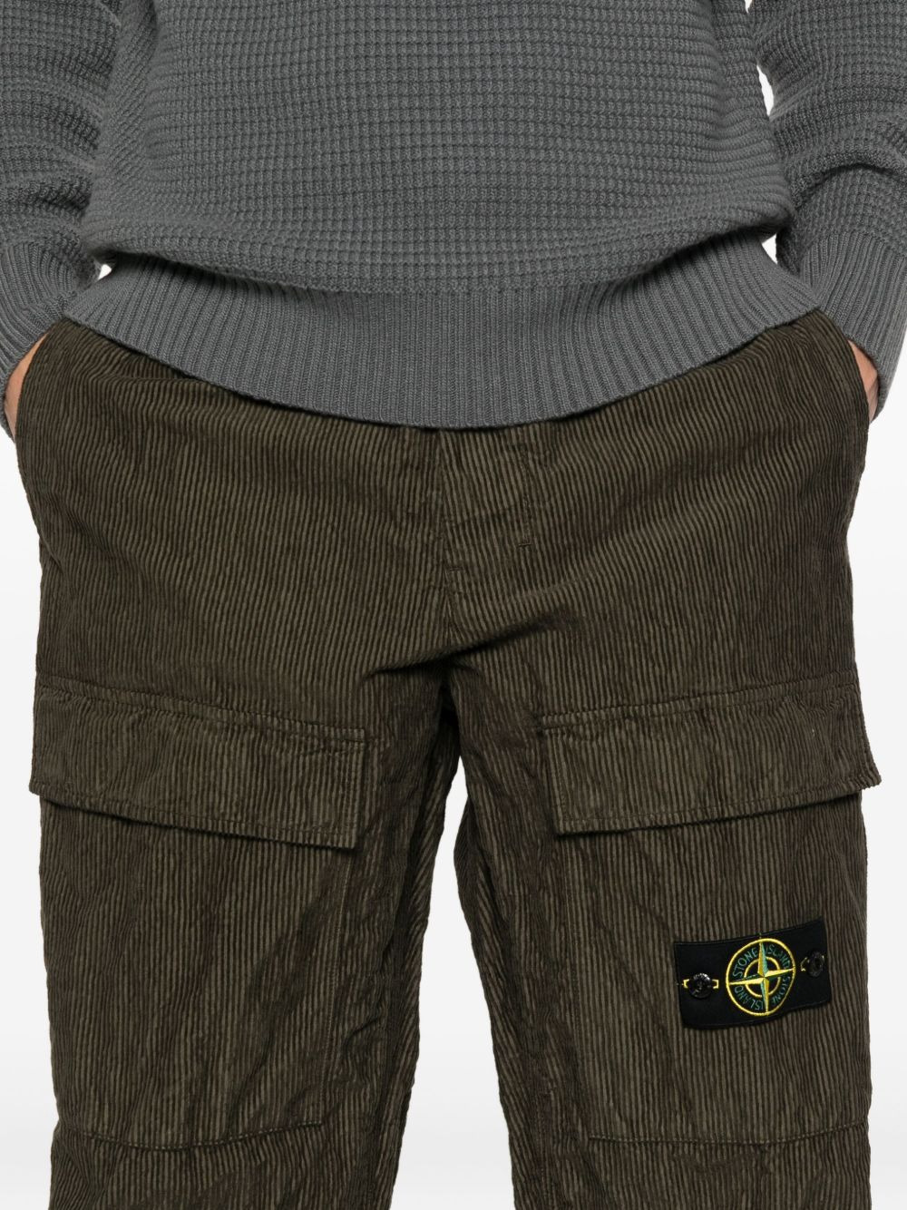 wrinkled corduroy straight-leg trousers - 5