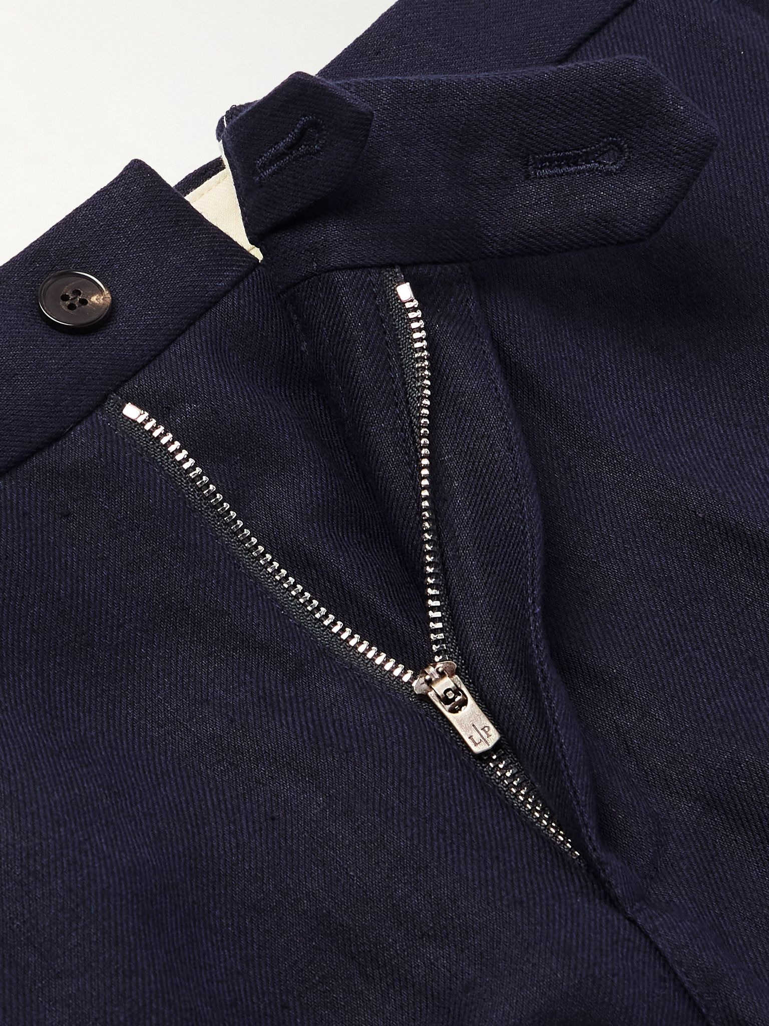 Carlo Straight-Leg Linen Suit Trousers Navy - 6