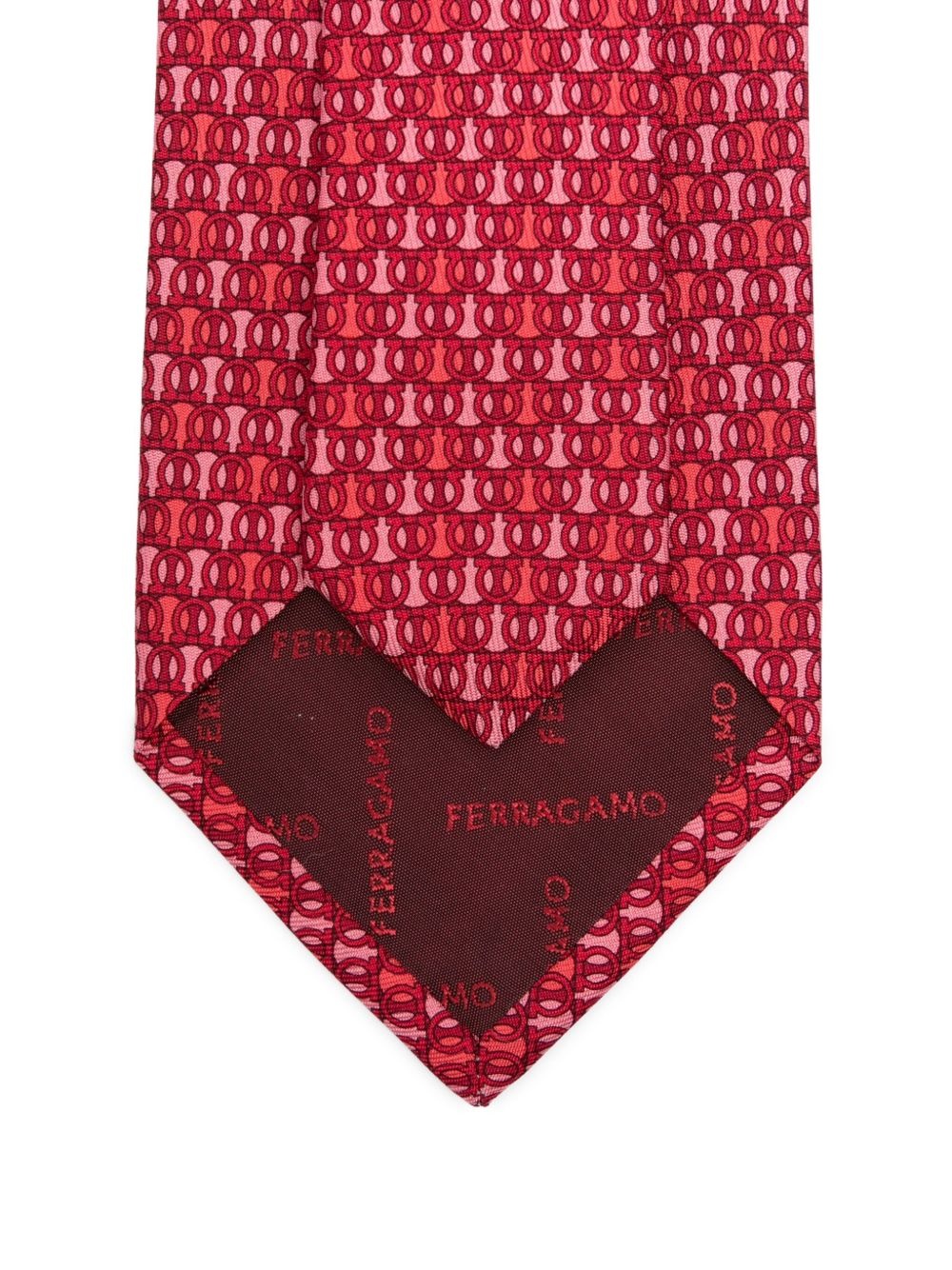 Gancini-pattern silk tie - 2