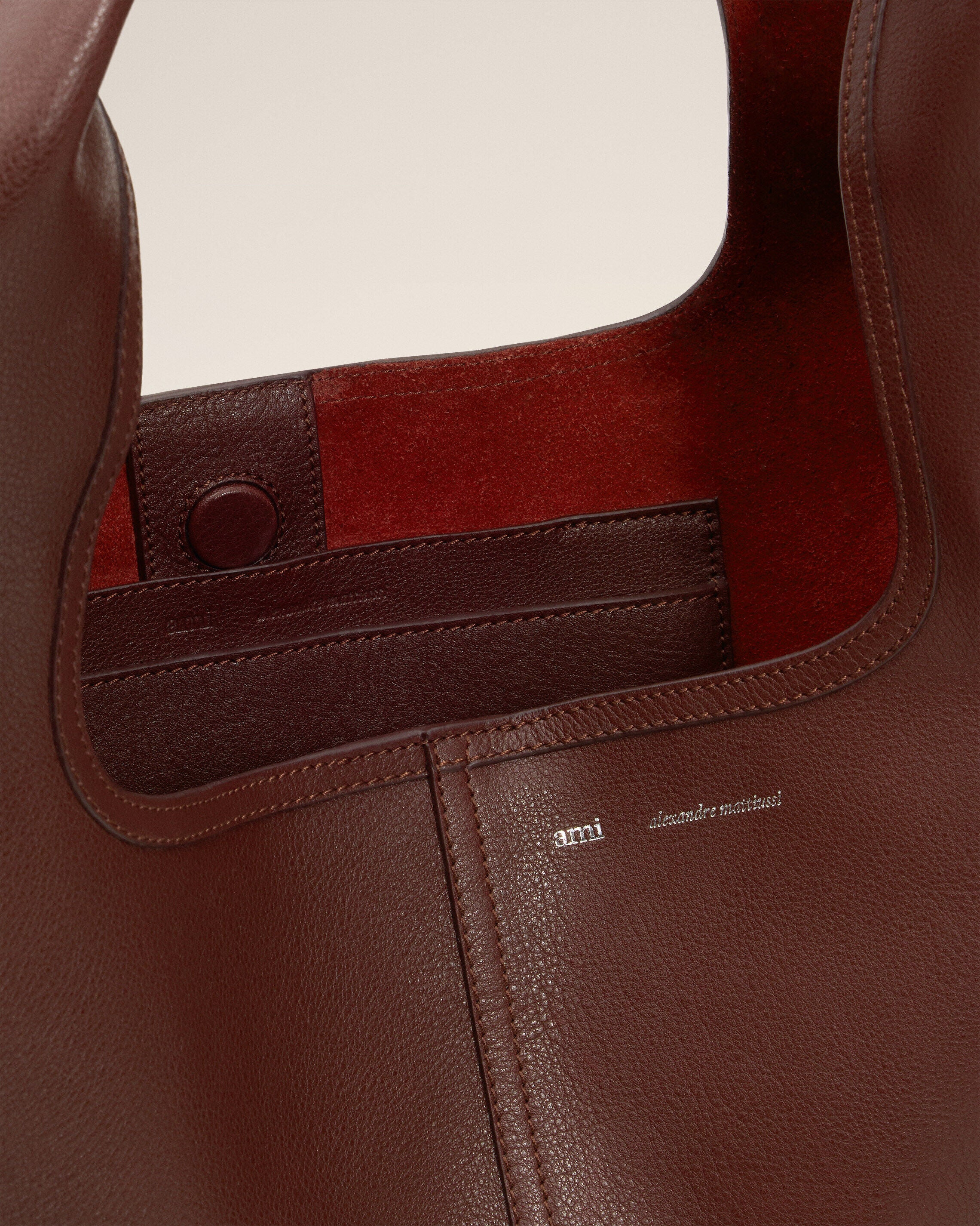 BURGUNDY SUPPLE LEATHER ETIENNE SHOULDER BAG - 6