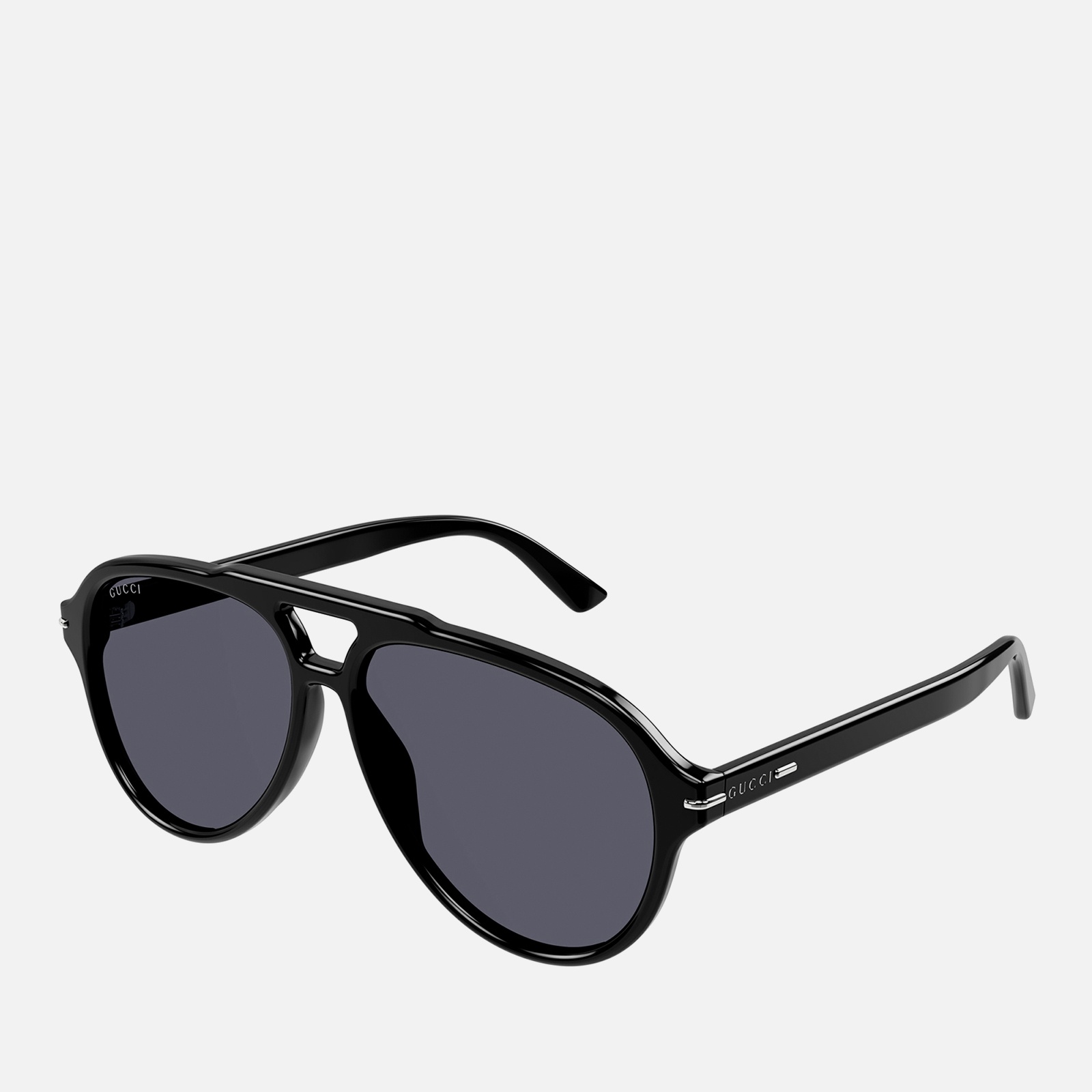 Gucci Men's Recycled Acetate Aviator Sunglasses - Black/Grey - 1