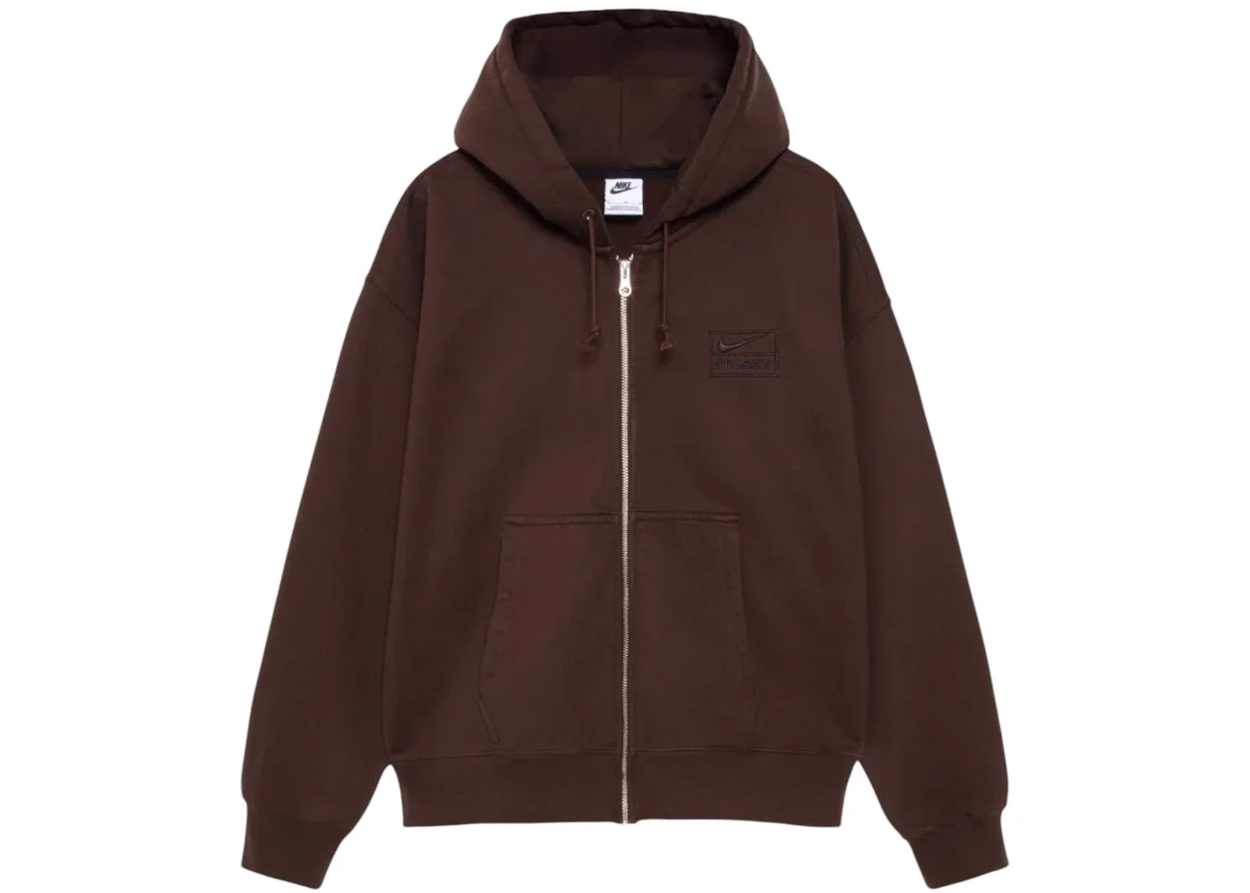 Stussy x Nike Stone Washed Fleece Zip Hoodie (FW25) Dark Cinder - 1