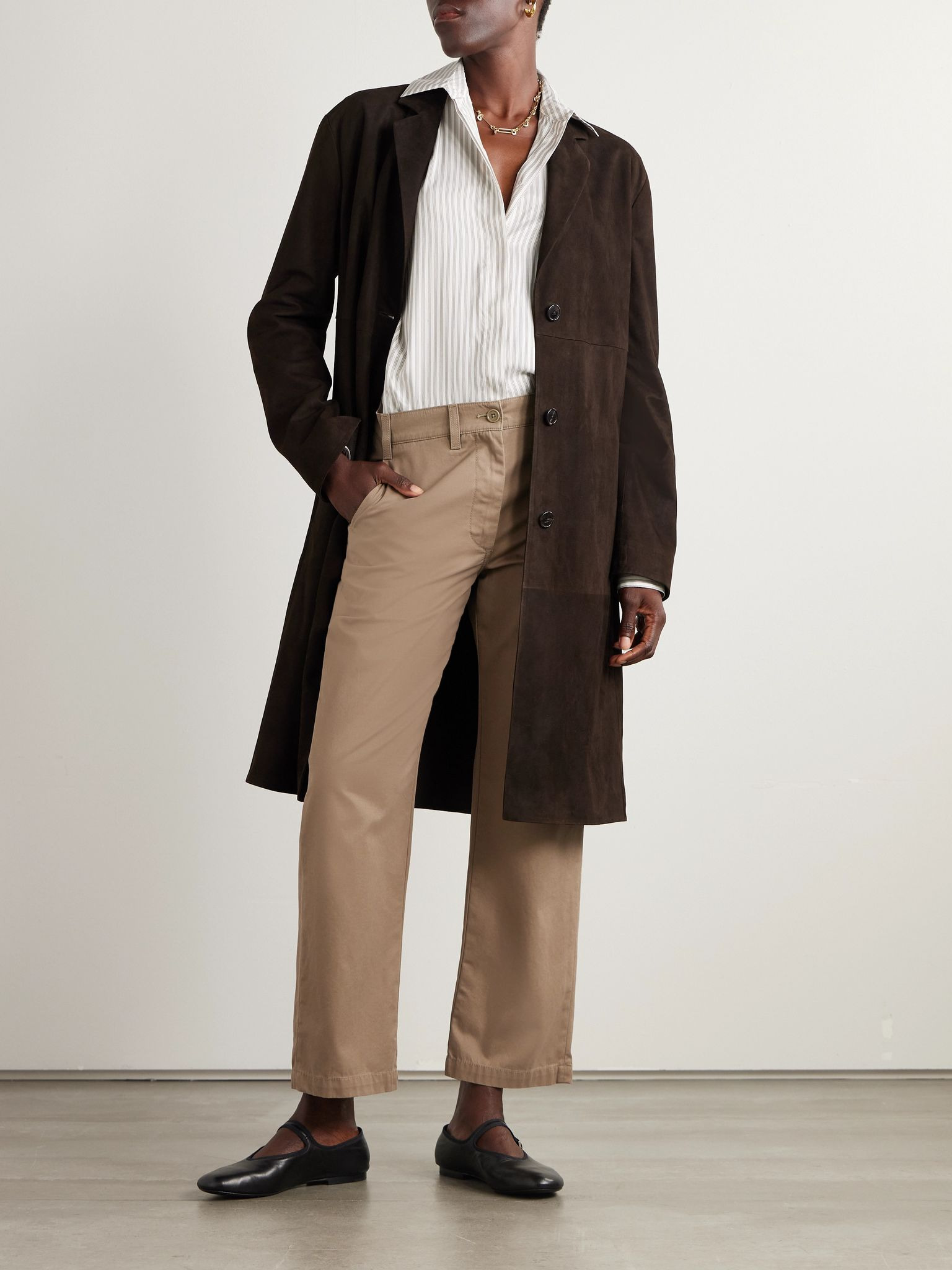Babilonia suede coat Dark brown - 2