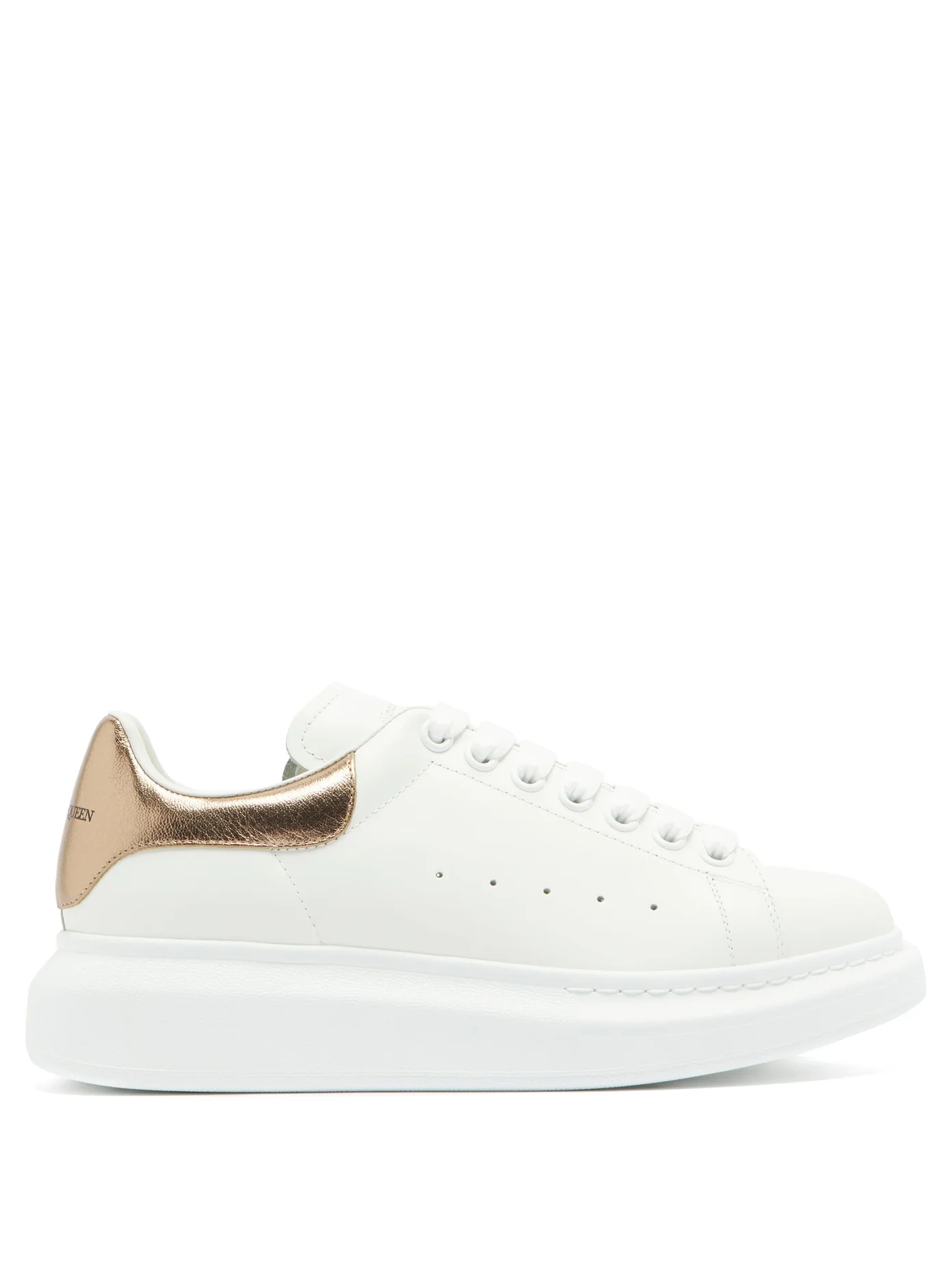 Oversized raised-sole leather trainers - 1