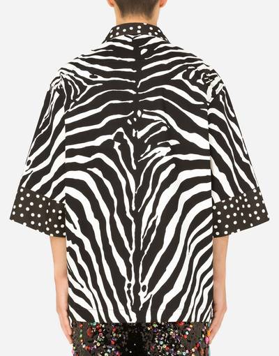 Dolce & Gabbana Stretch cotton Hawaiian shirt with zebra print outlook