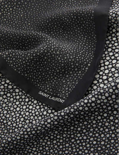 SAINT LAURENT Spot-print organic-silk scarf outlook